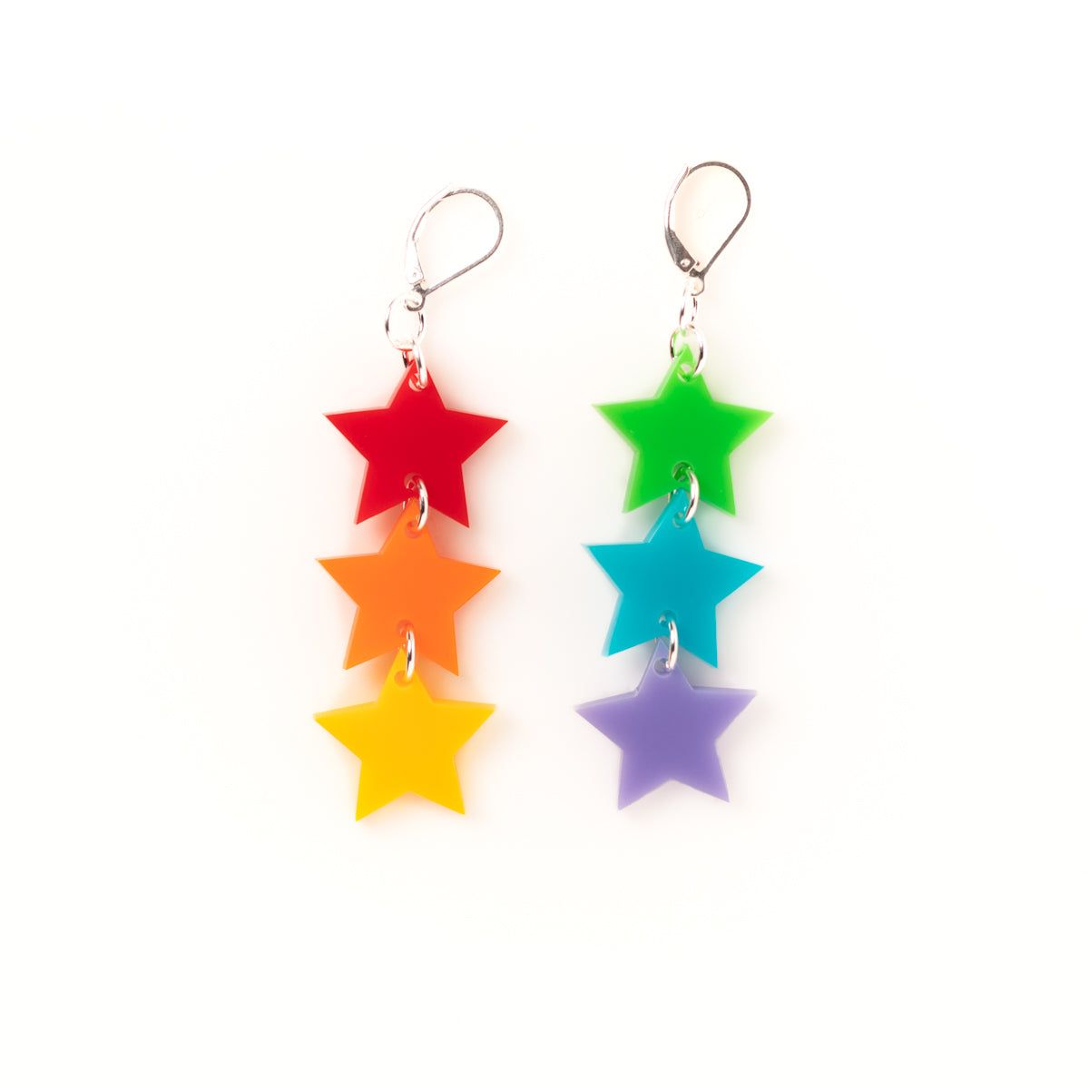 Rainbow Stars Dangle Earrings