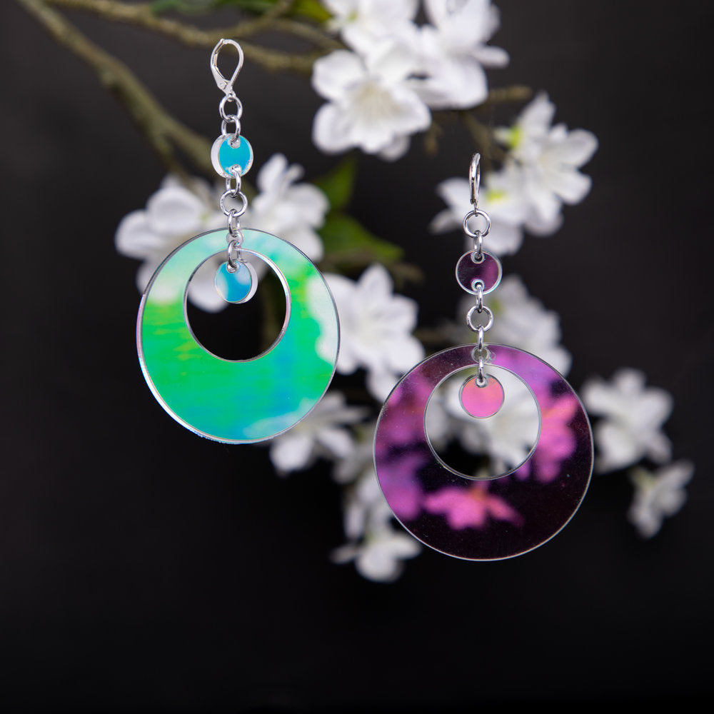 Oh Mod! Floating Dot and Chain Earrings,EarringMindFlowers