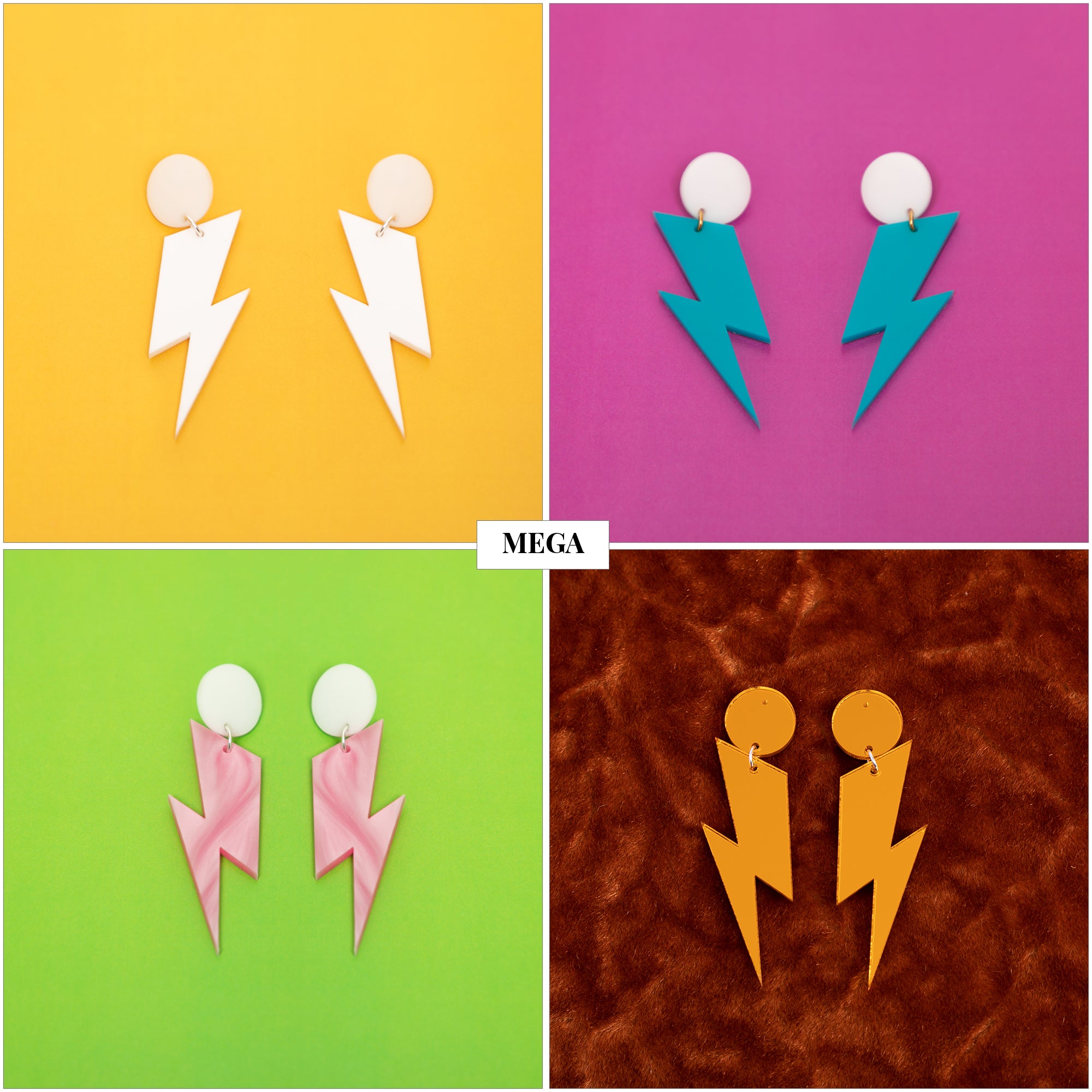 The Ziggy Bolt Hanging Stud Earrings,EarringMindFlowers