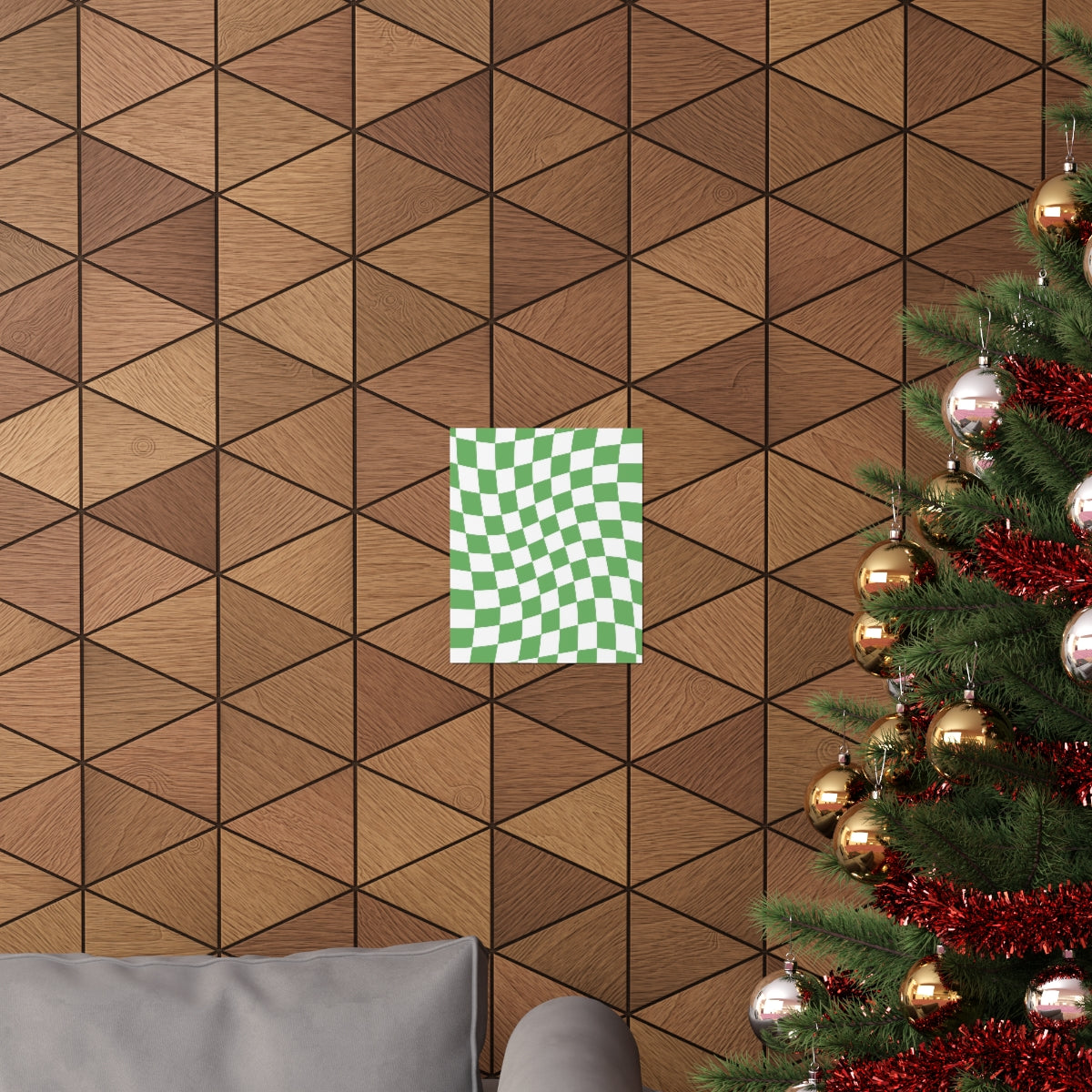 Wavy Checker Wallpaper Wall Art Print