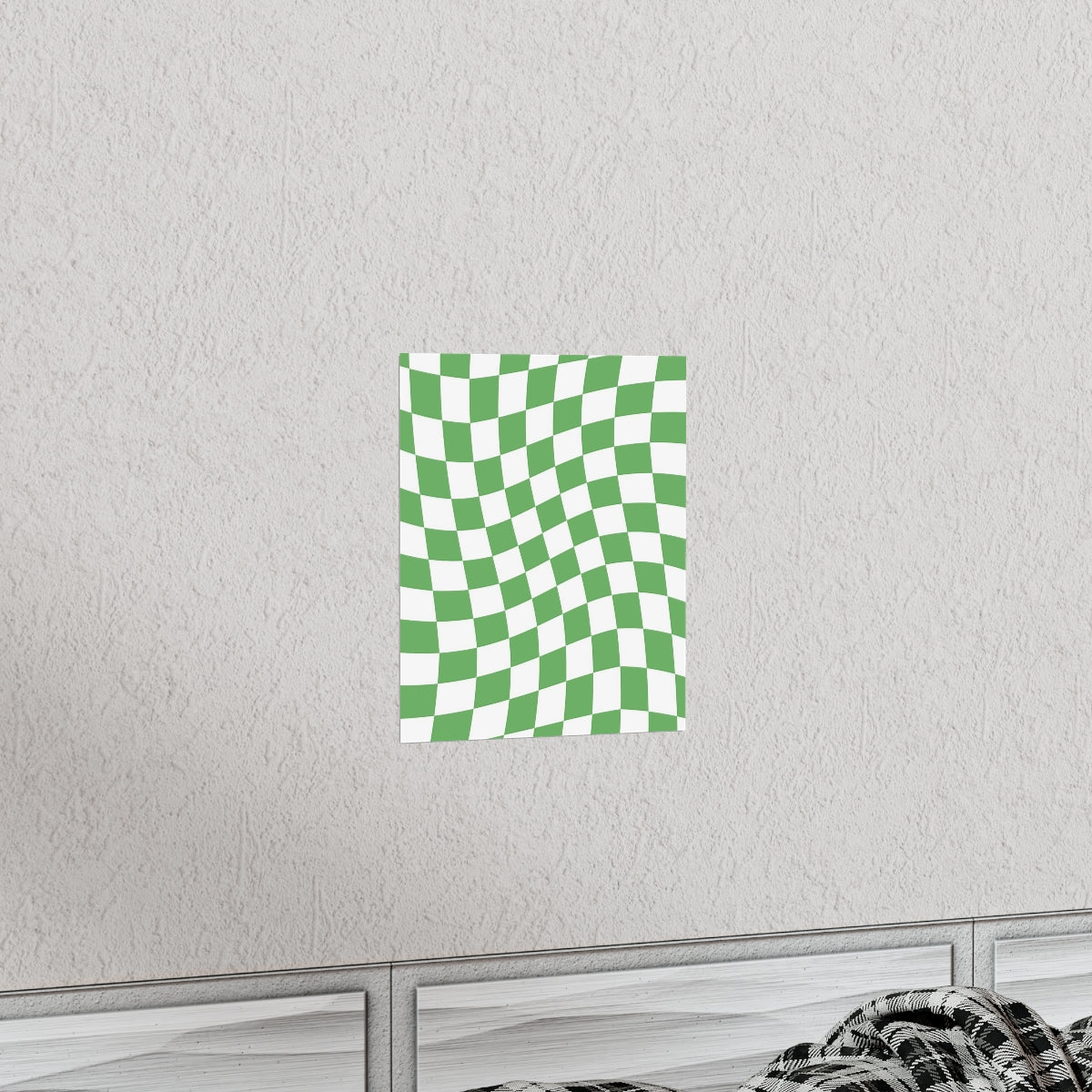 Wavy Checker Wallpaper Wall Art Print