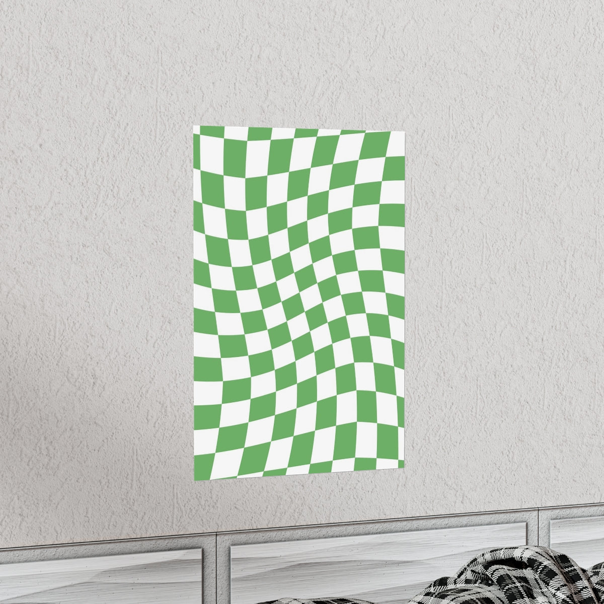 Wavy Checker Wallpaper Wall Art Print