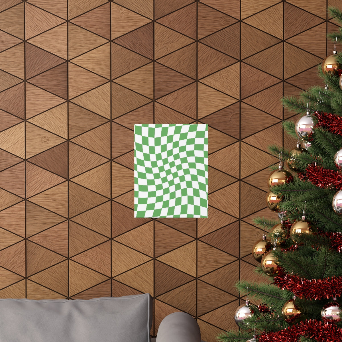 Wavy Checker Wallpaper Wall Art Print