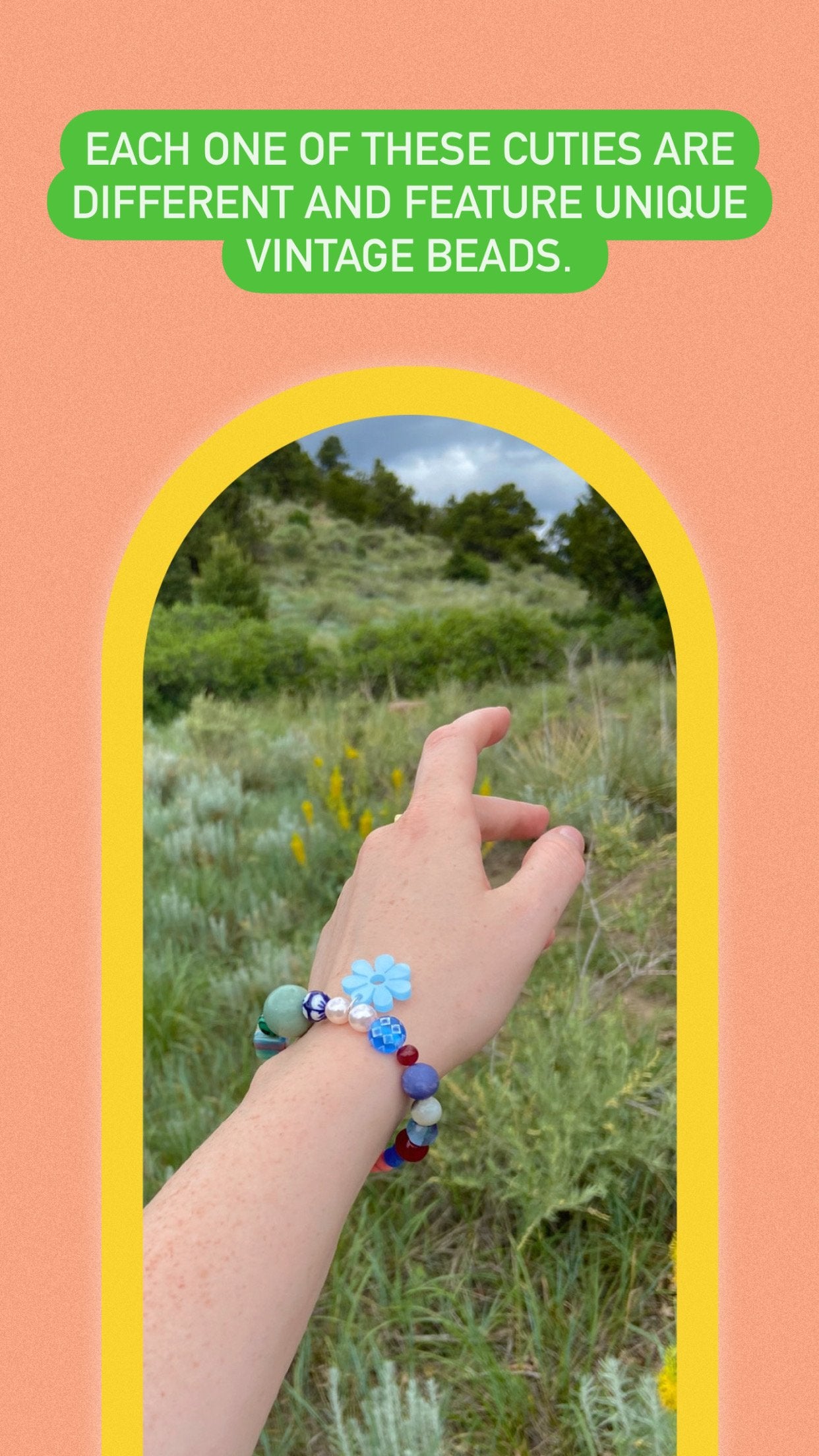 Beaded Daisy Bracelets in Blue