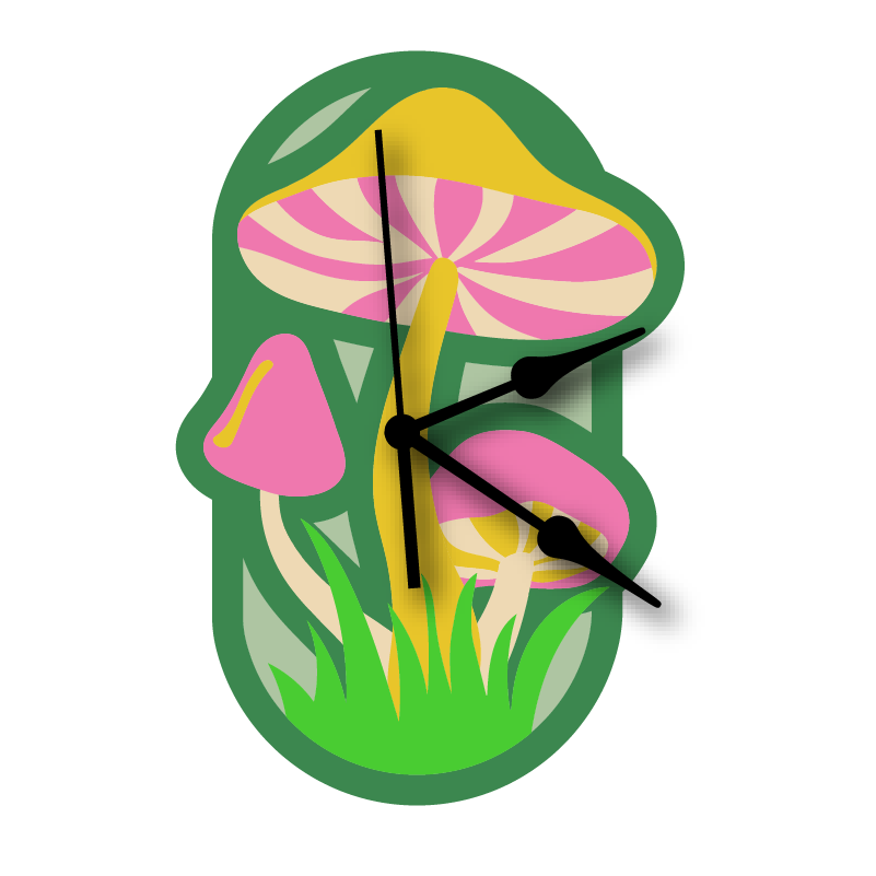 Mushroom Wall Clock