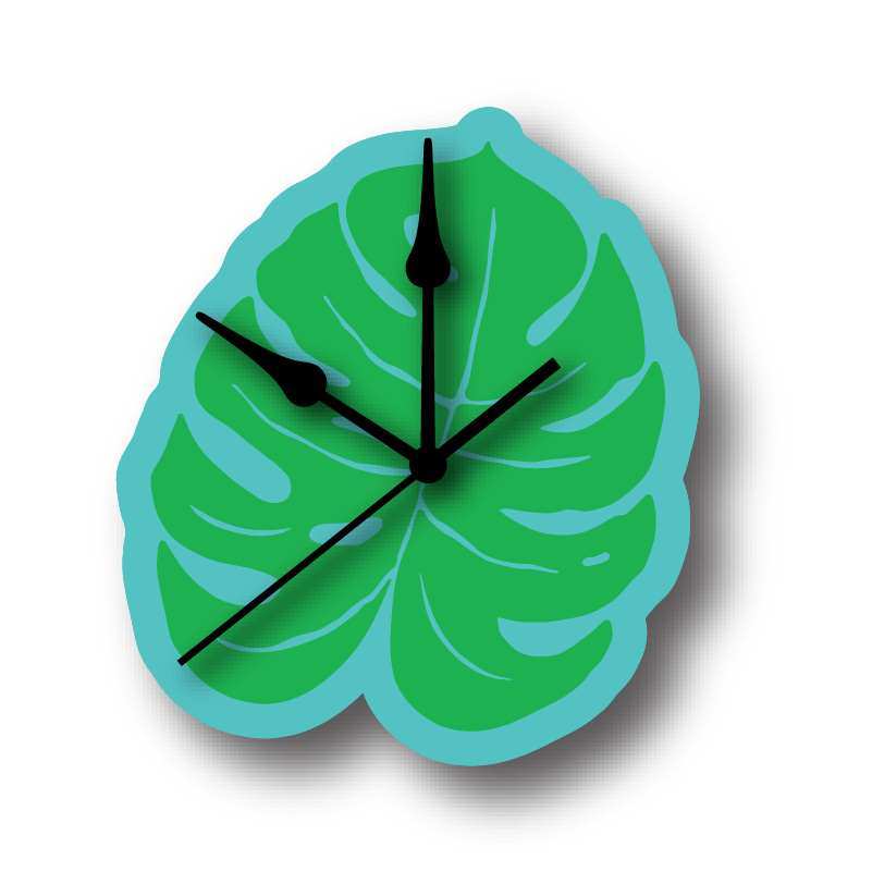 Monstera Leaf Wall Clock