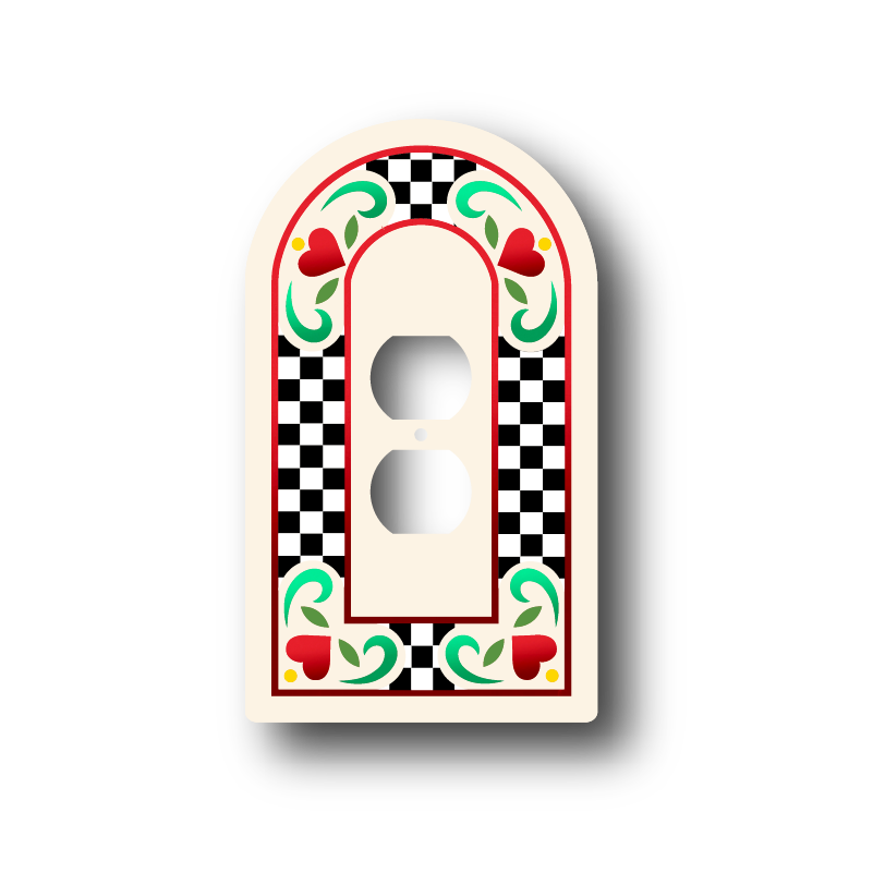 Checkered Archway Outlet Cover