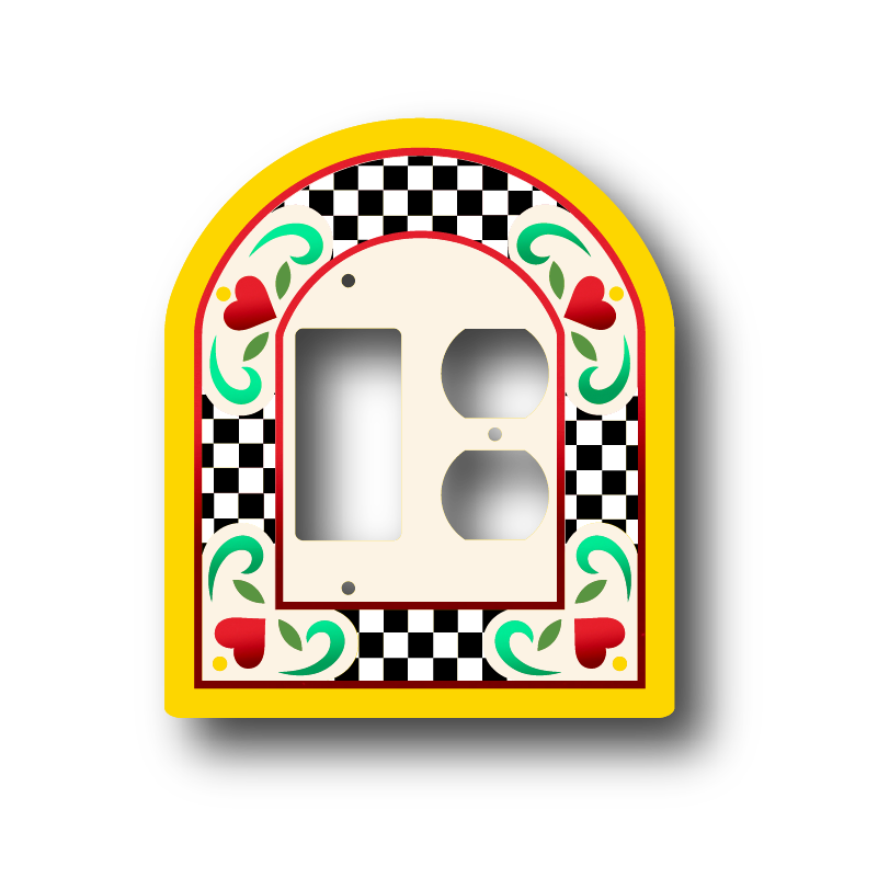 Checkered Archway Outlet Cover