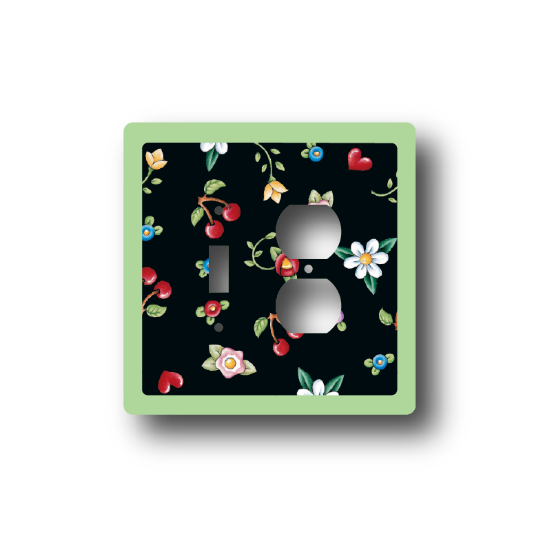 Flower Print Outlet Cover