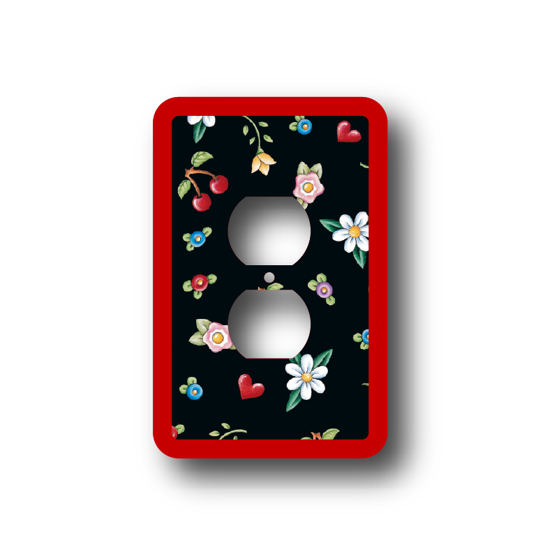 Flower Print Outlet Cover