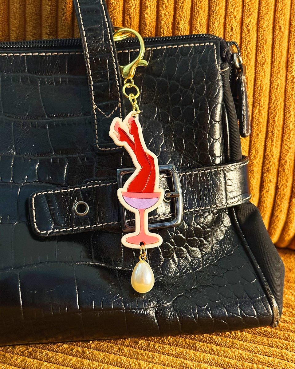 Champagne Glass Bag Charm