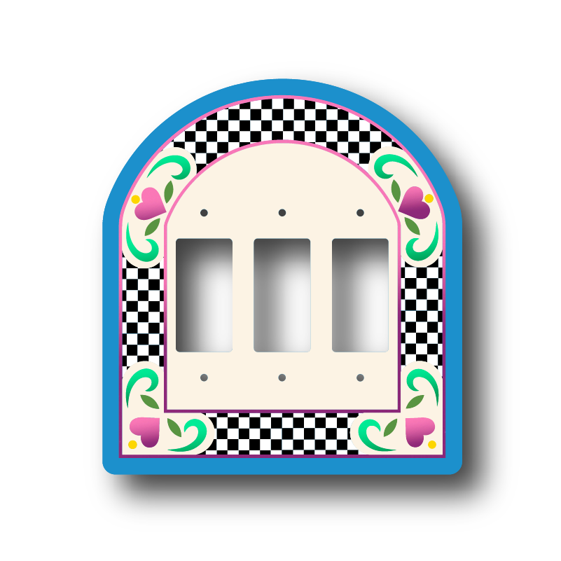 Checkered Archway Light Switch Cover