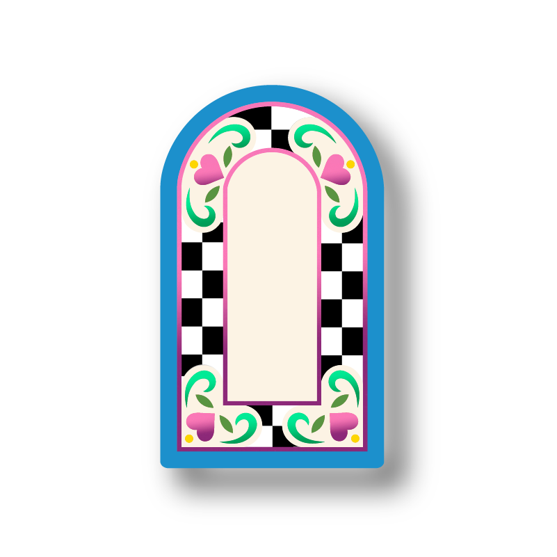 Checkered Archway Wall Art
