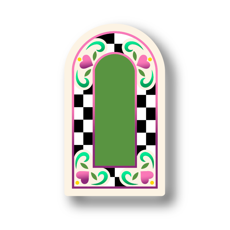 Checkered Archway Wall Art