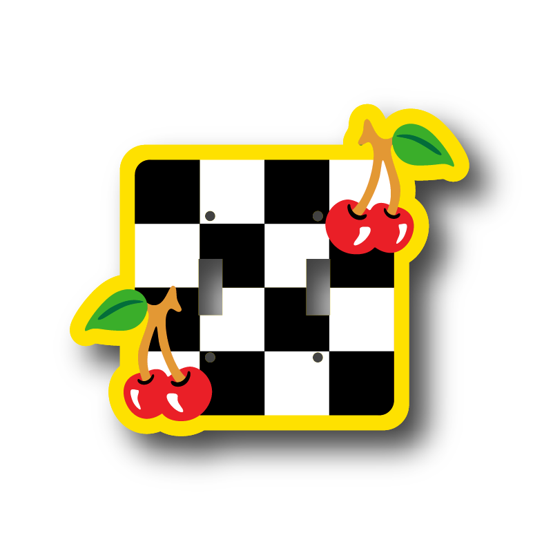 Checkered Cherry Light Switch Cover
