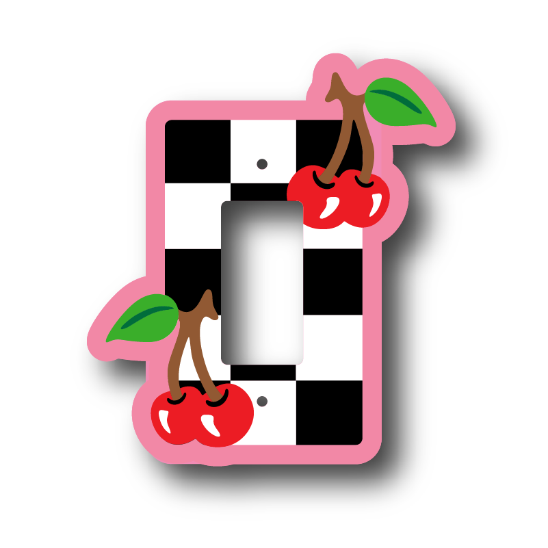 Checkered Cherry Light Switch Cover