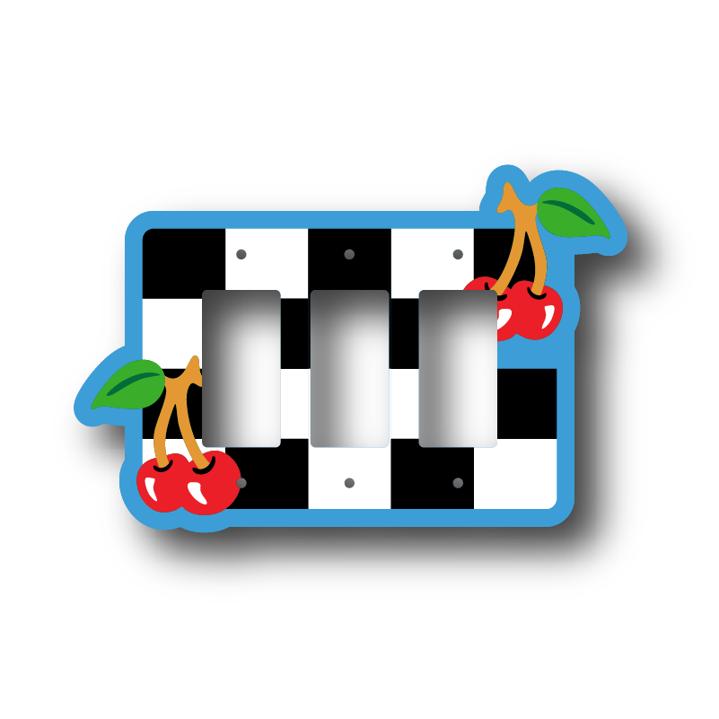 Checkered Cherry Light Switch Cover