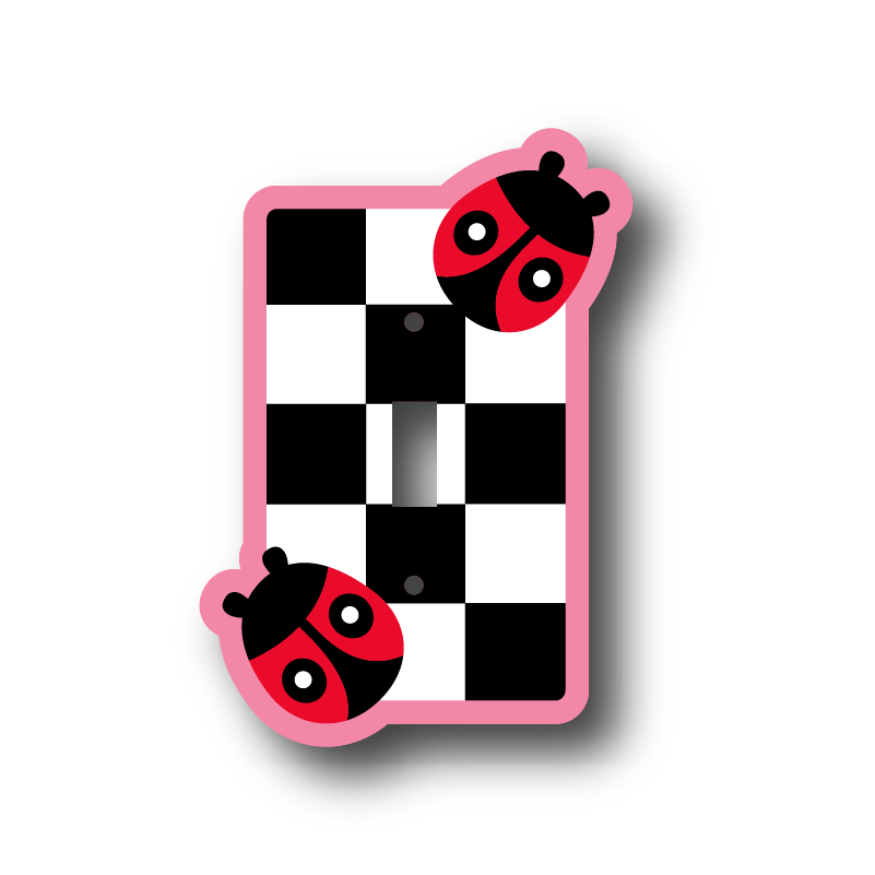 Checkered Ladybug Light Switch Cover