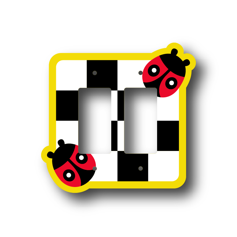 Checkered Ladybug Light Switch Cover