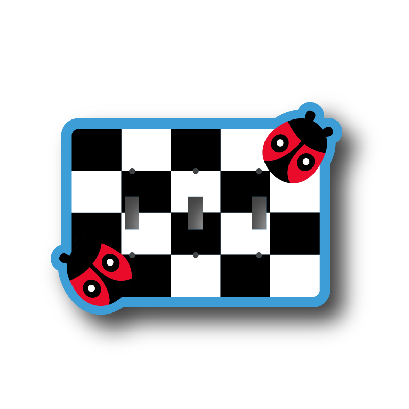 Checkered Ladybug Light Switch Cover