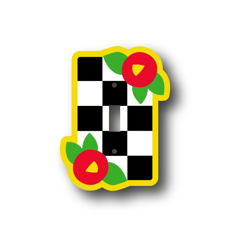 Checkered Cottage Rose Light Switch Cover