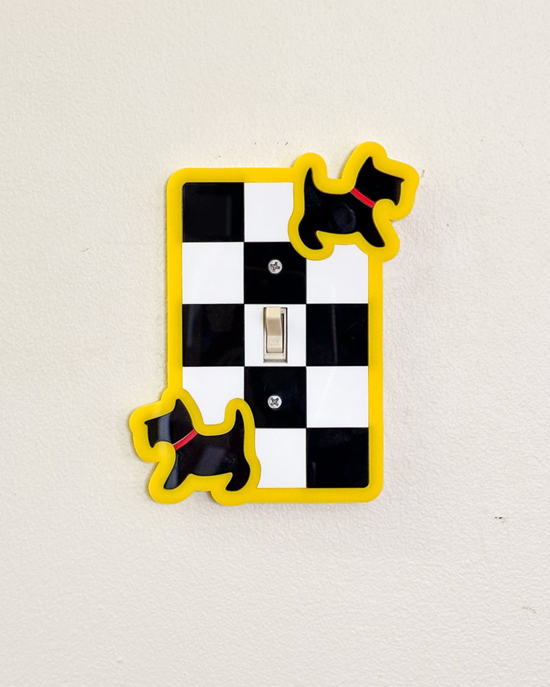 Checkered Scottie Light Switch Cover