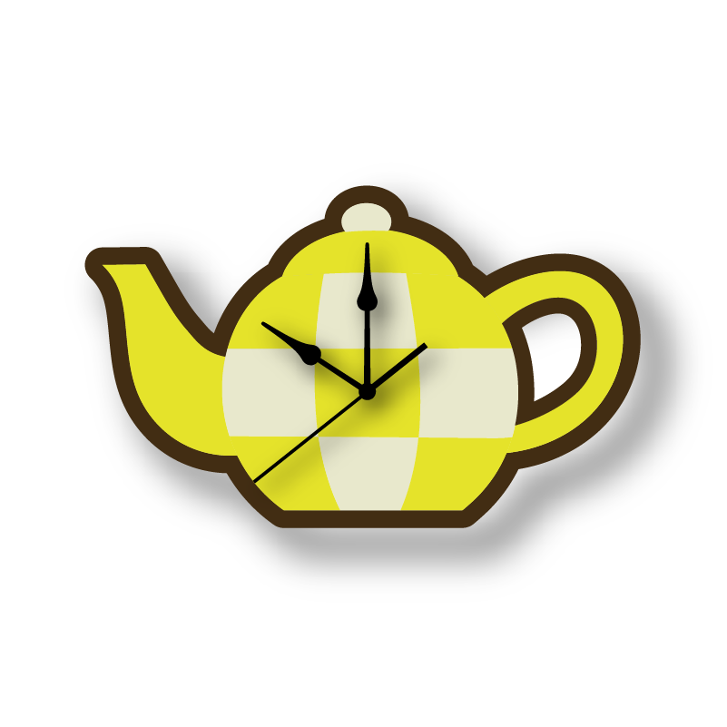 Checkered Teapot Wall Clock