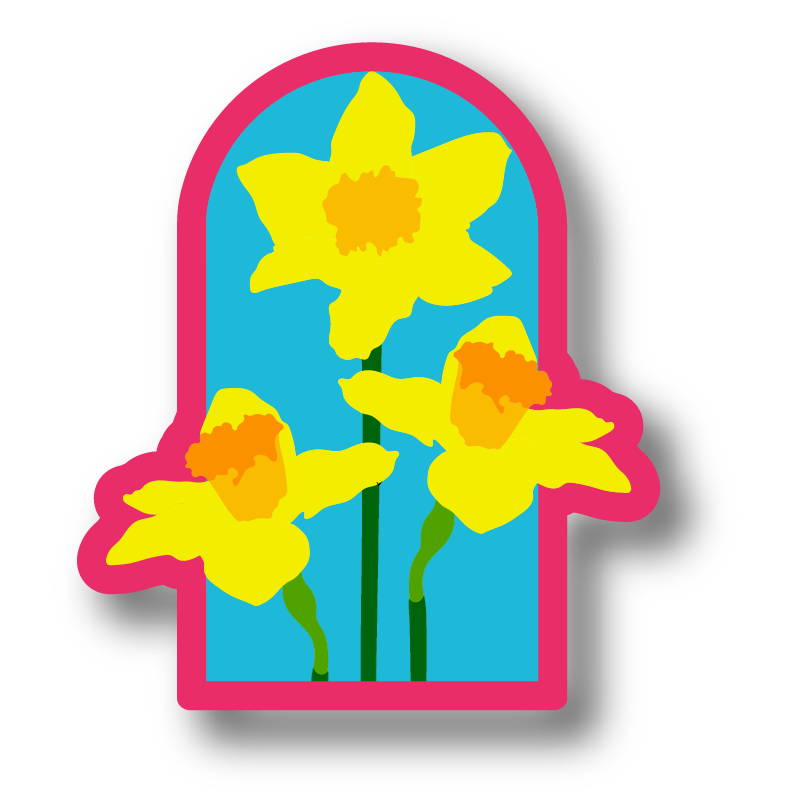Daffodil Wall Art and Mirror