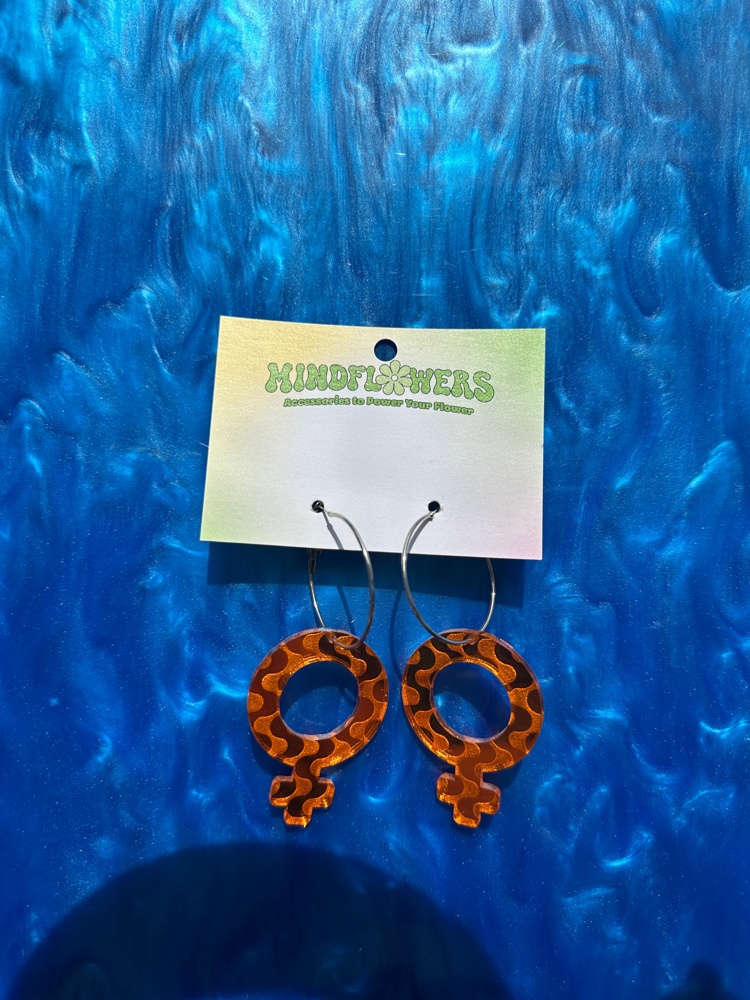 Engraved Orange Mirror Venus Hoop Earrings Sample Sale