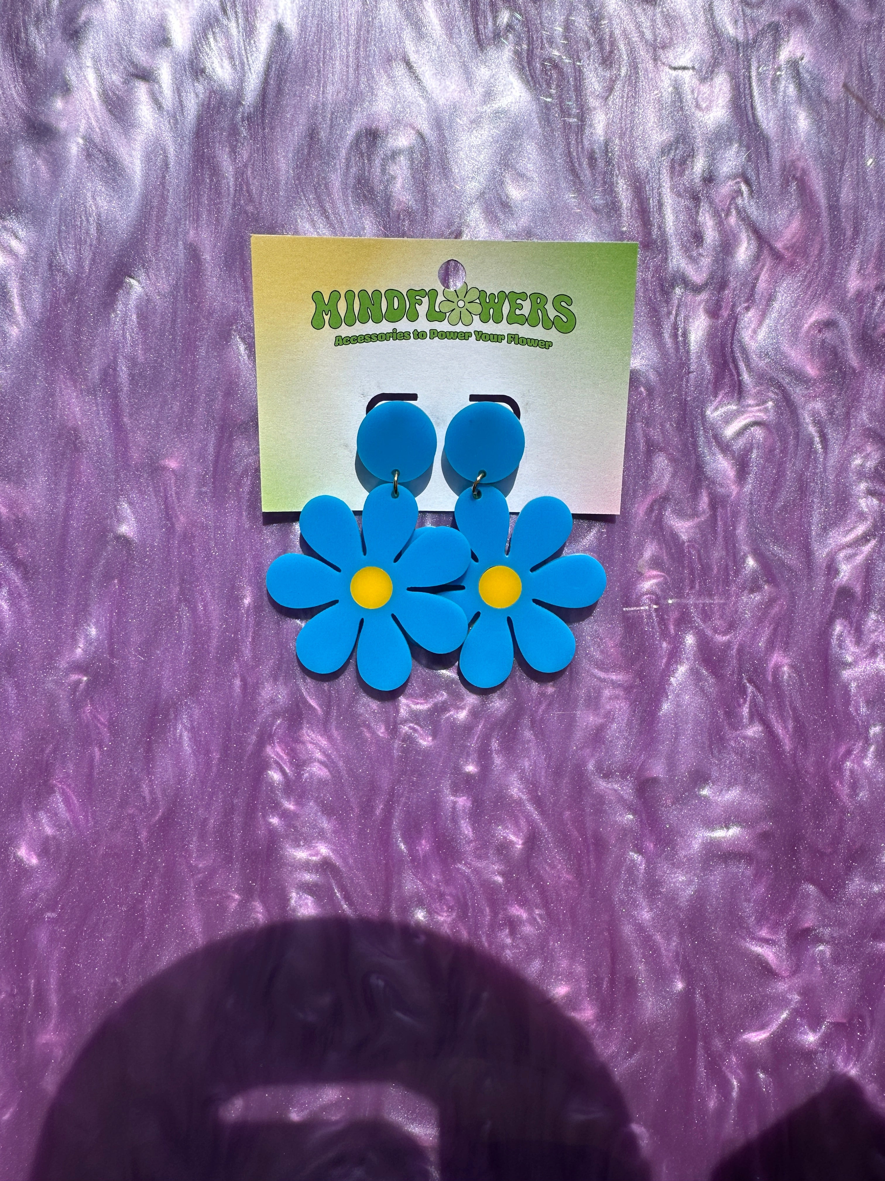 Mega Blue & Yellow Daisy Stud Earrings Sample Sale