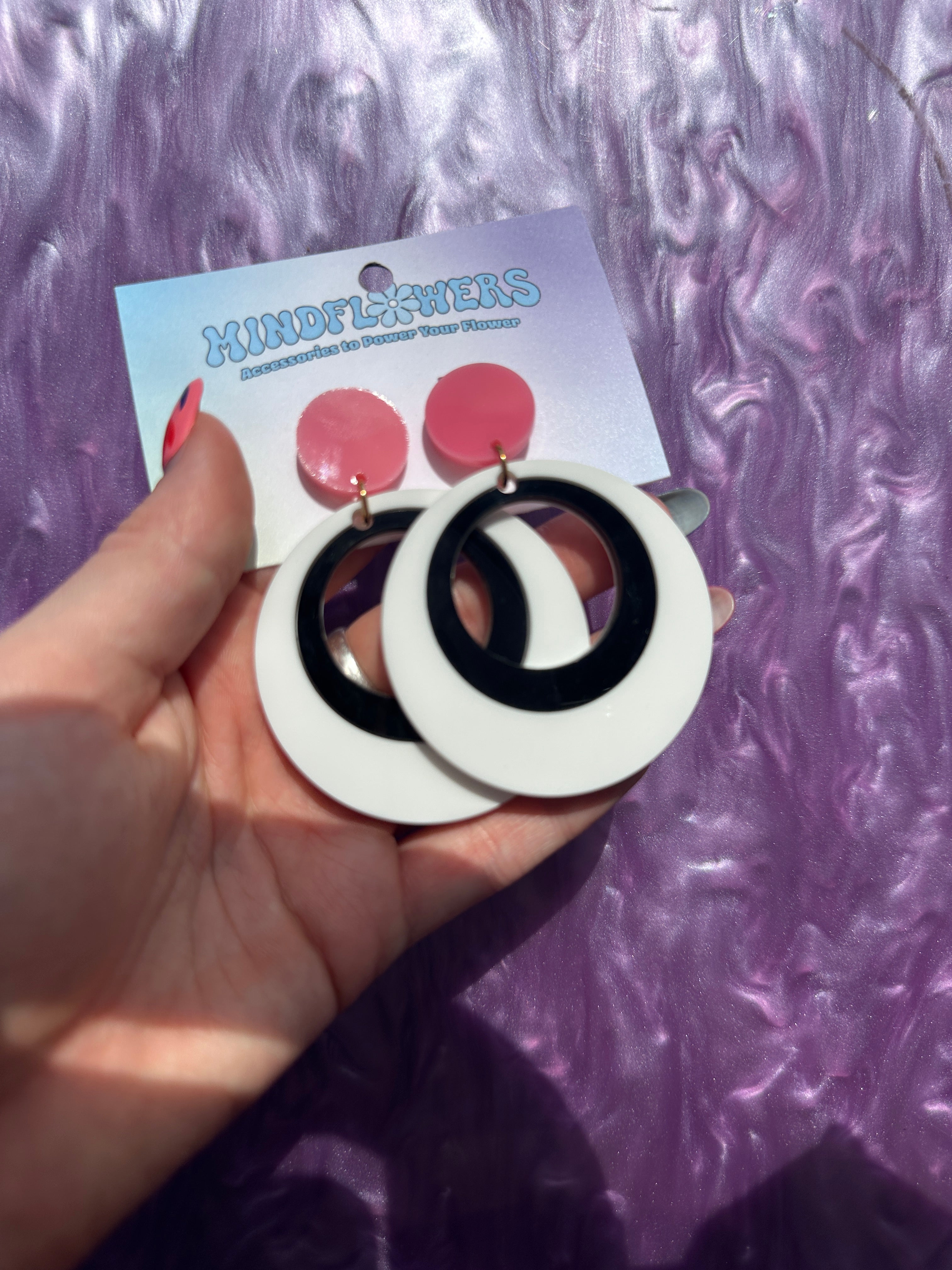 Pink, Black & White Modtastic Earrings Sample Sale