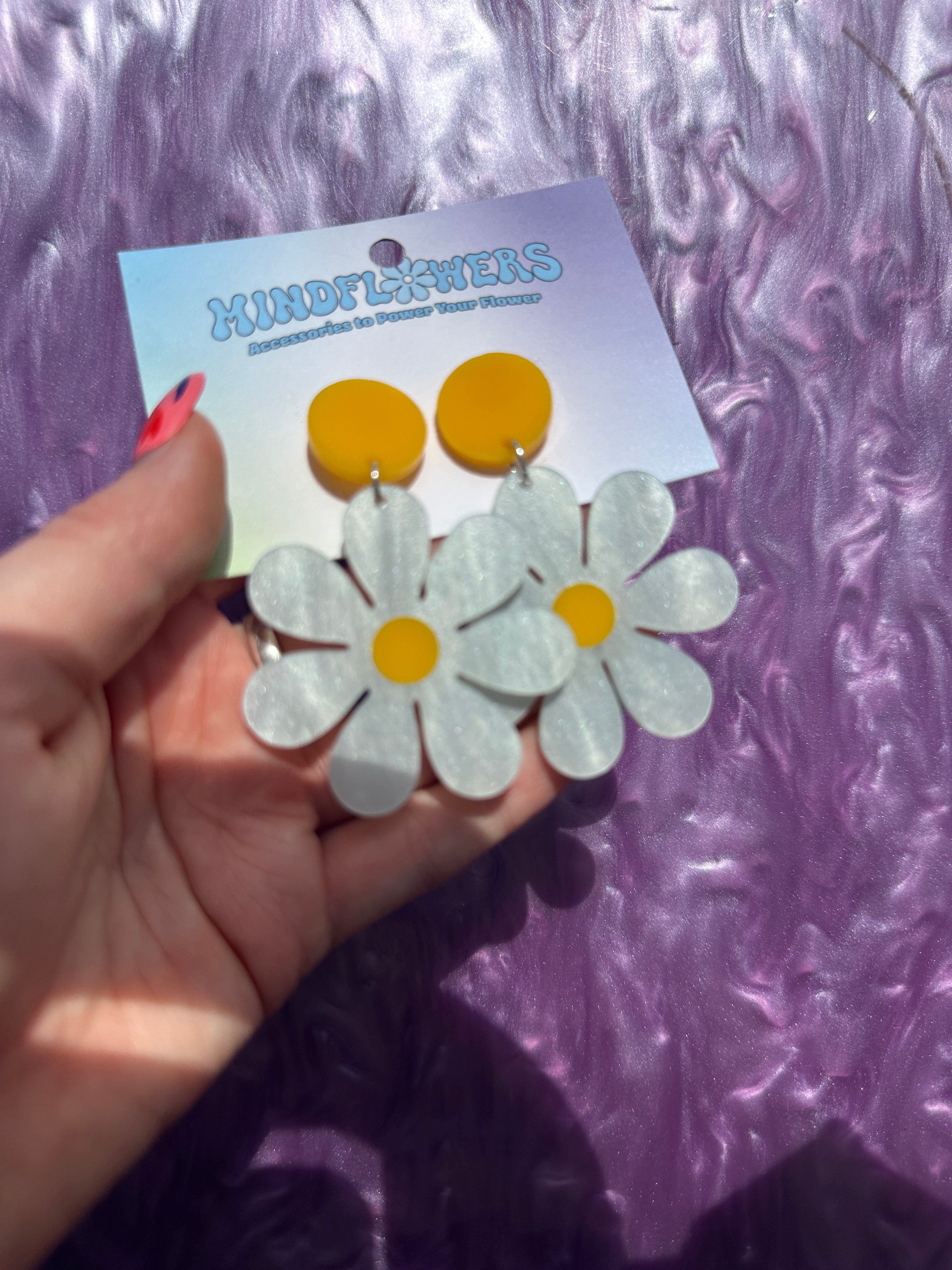 Silver & Yellow Daisy Stud Earrings Sample Sale