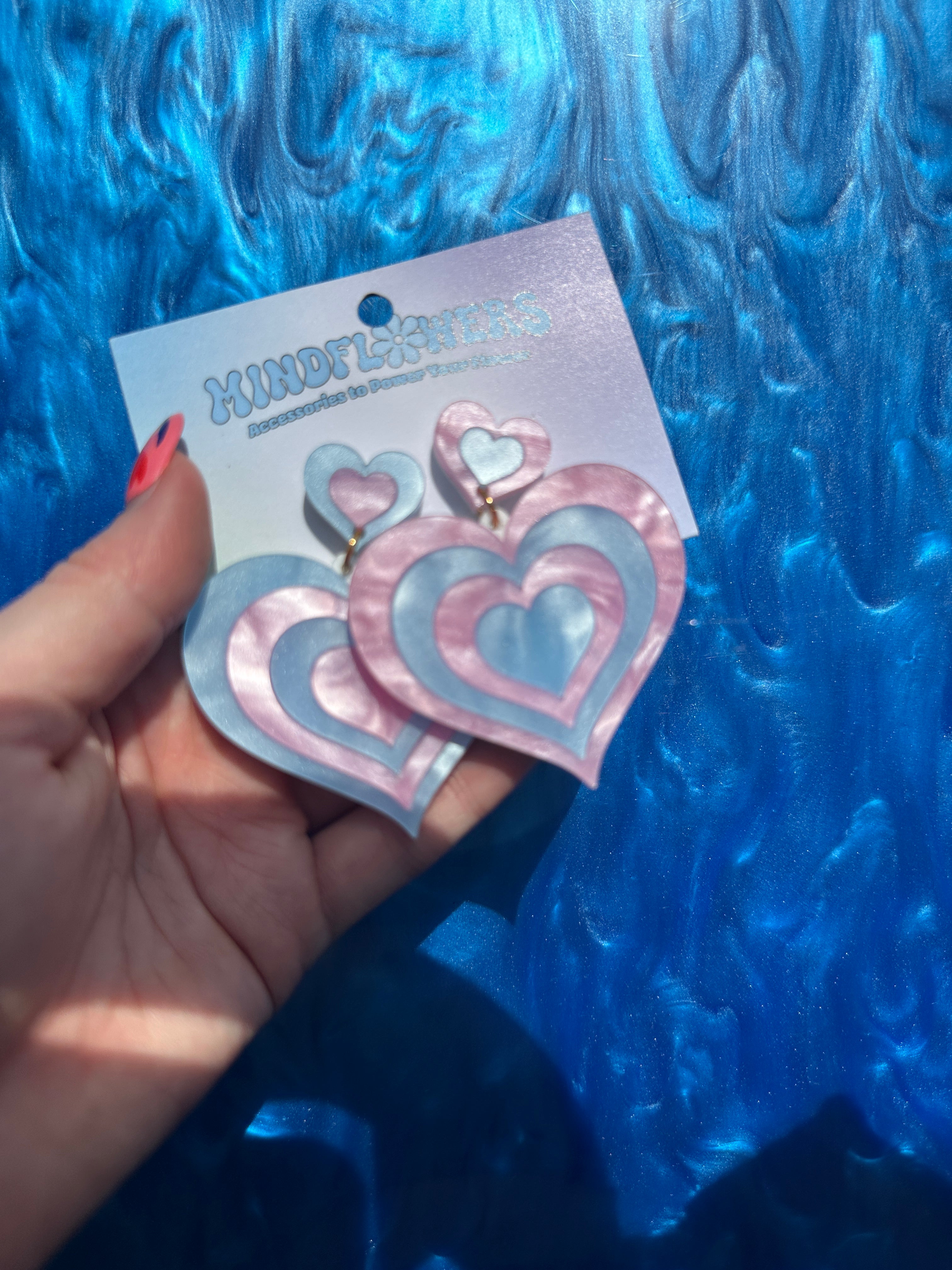 Pink & Blue Free Love Earrings Sample Sale