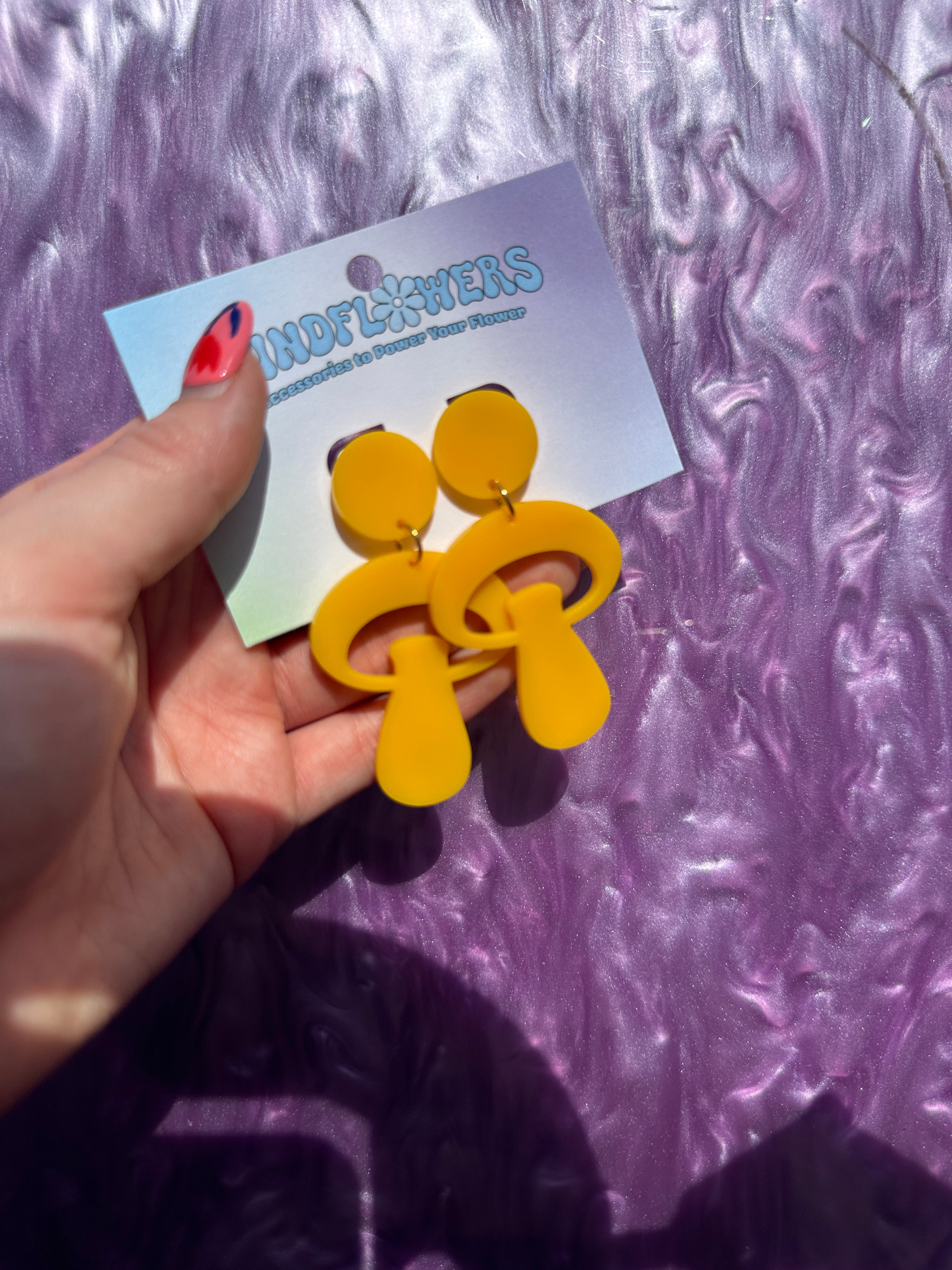 Yellow Alice Mushroom Stud Earrings Sample Sale