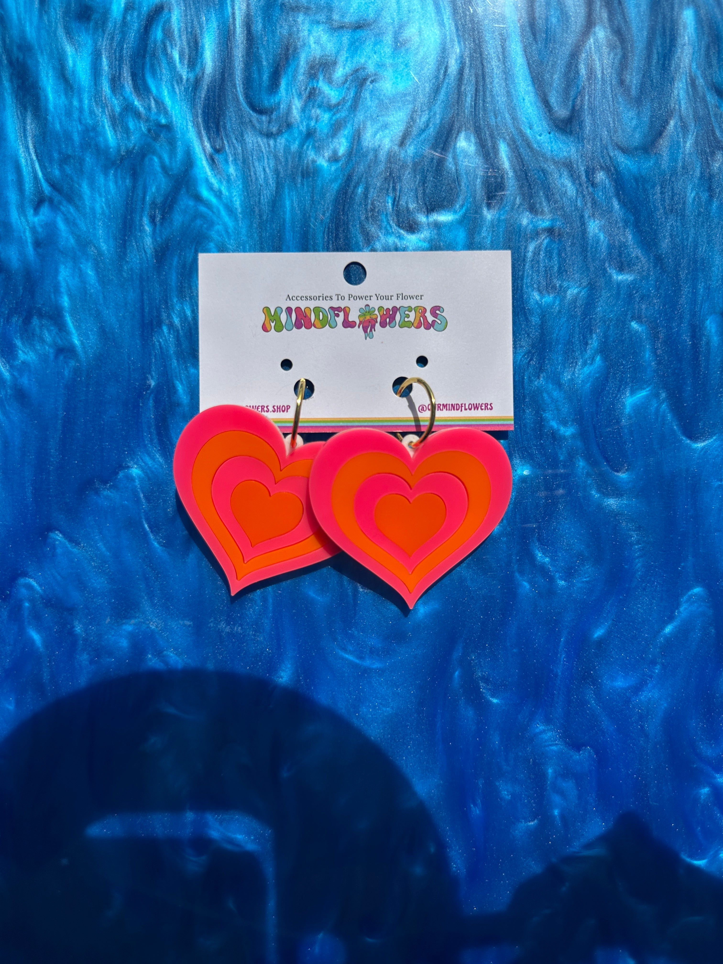 Pink & Orange Free Love Hoop Earrings Sample Sale