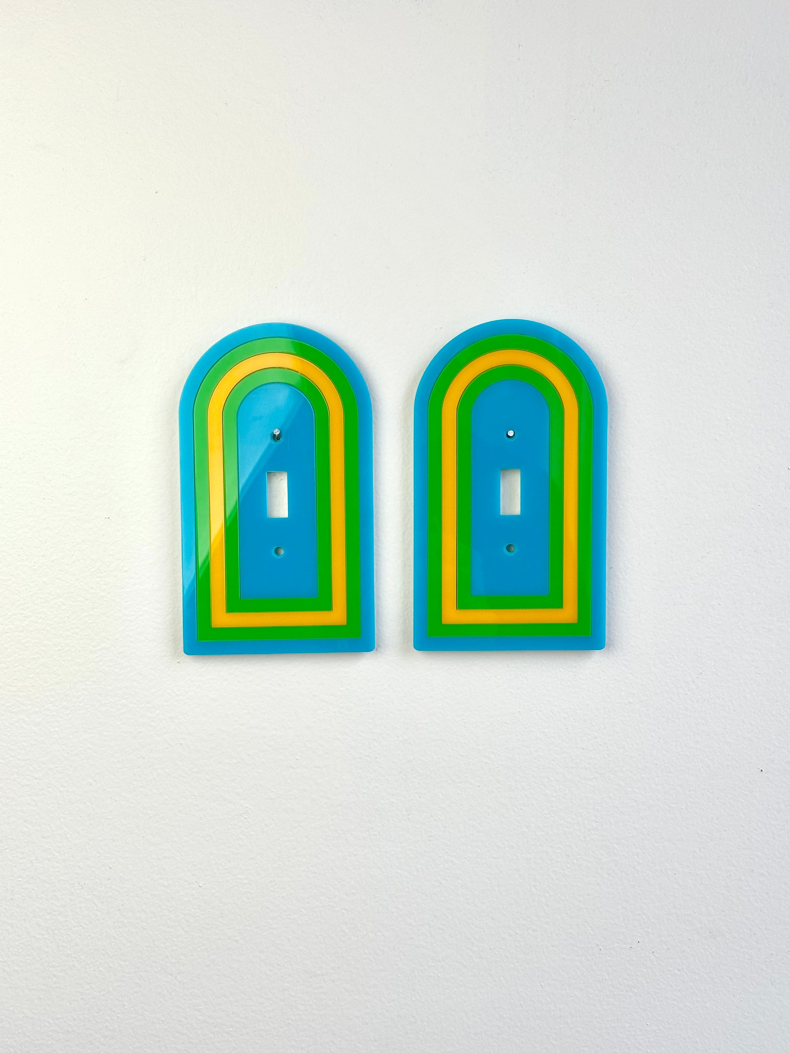 Blue & Canary Layered Archway Light Switch Sample