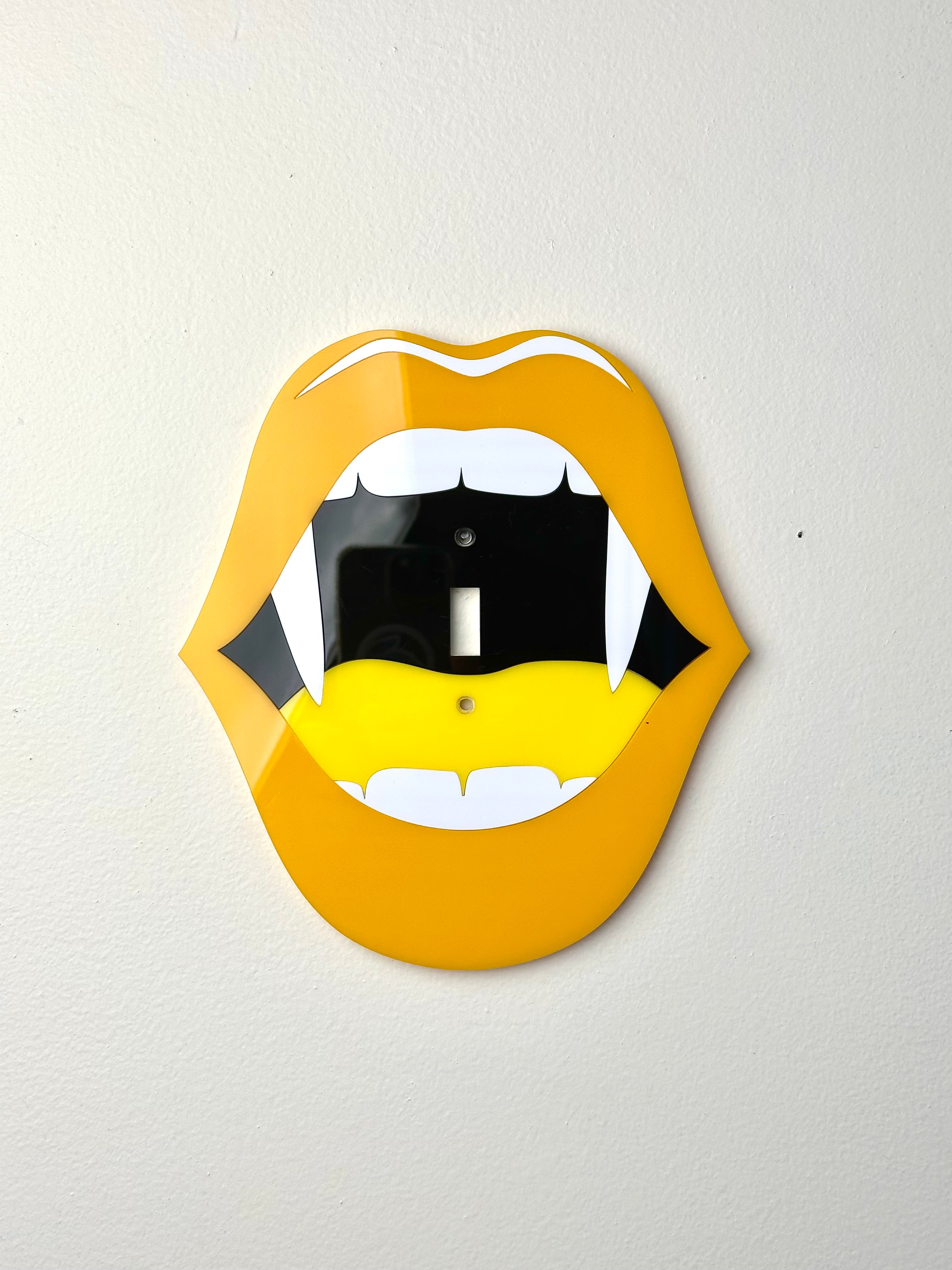 Big Yellow Vampy Light Switch Cover Sample