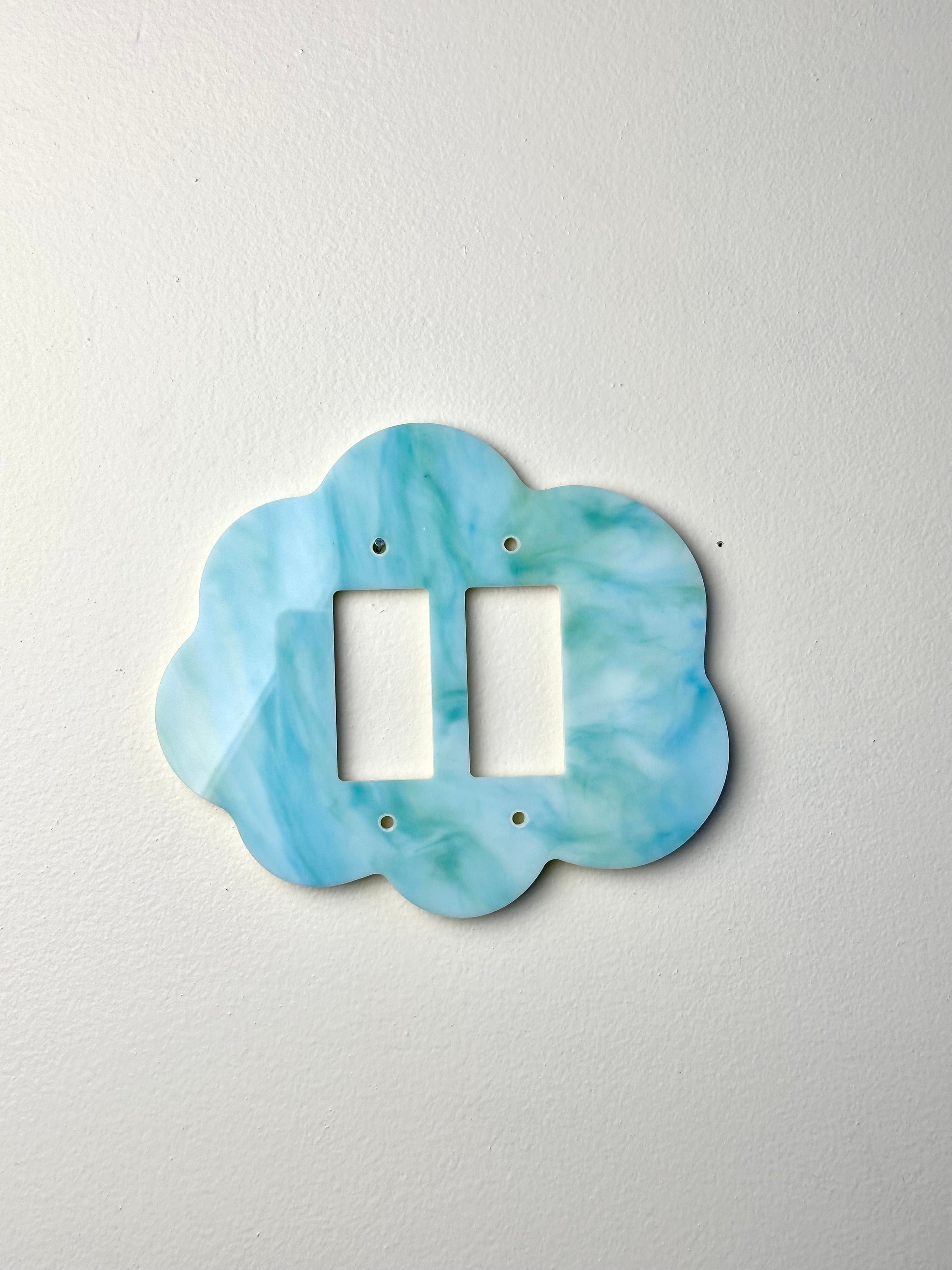 Blue Green Swirl Cloud Light Switch Cover Sample