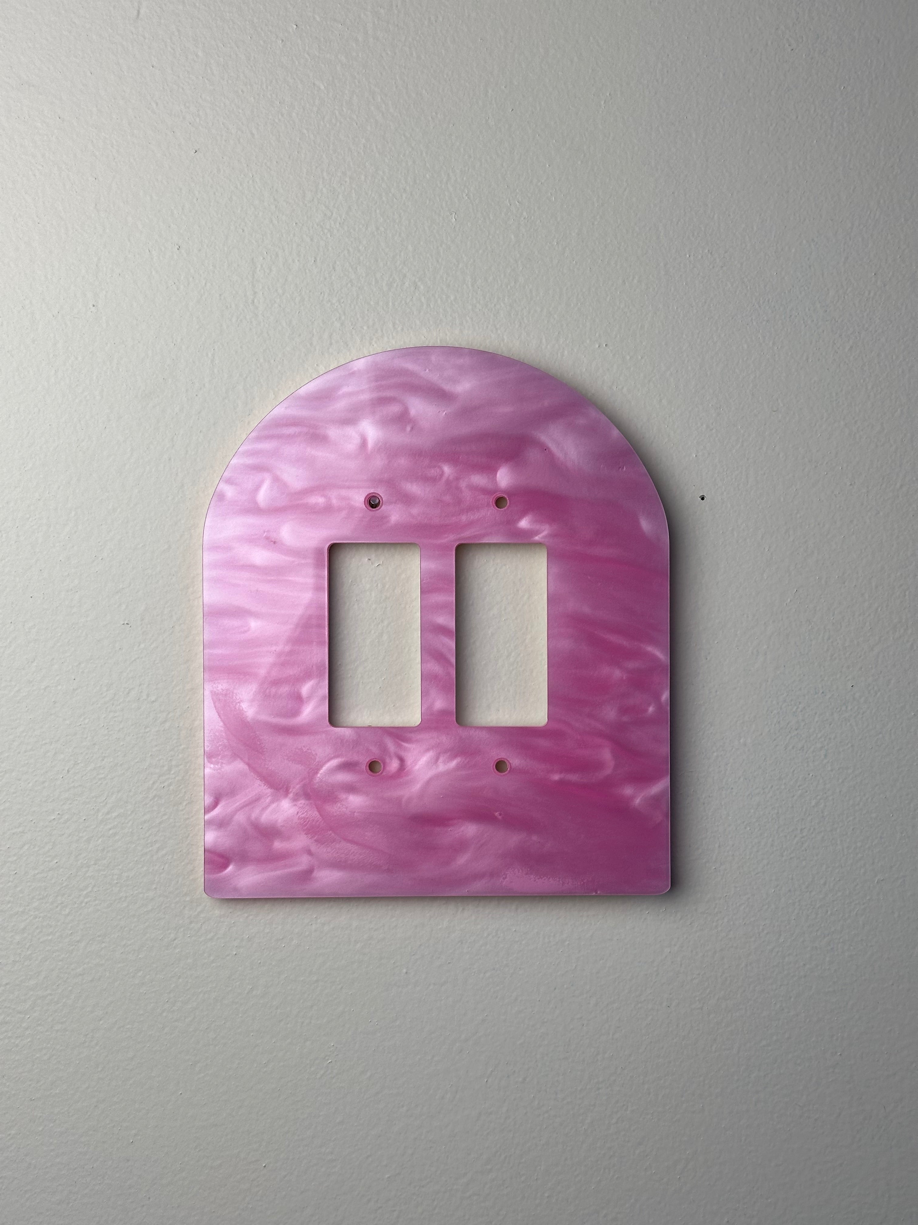 Pink Marble Archway Light Switch Cover Sample