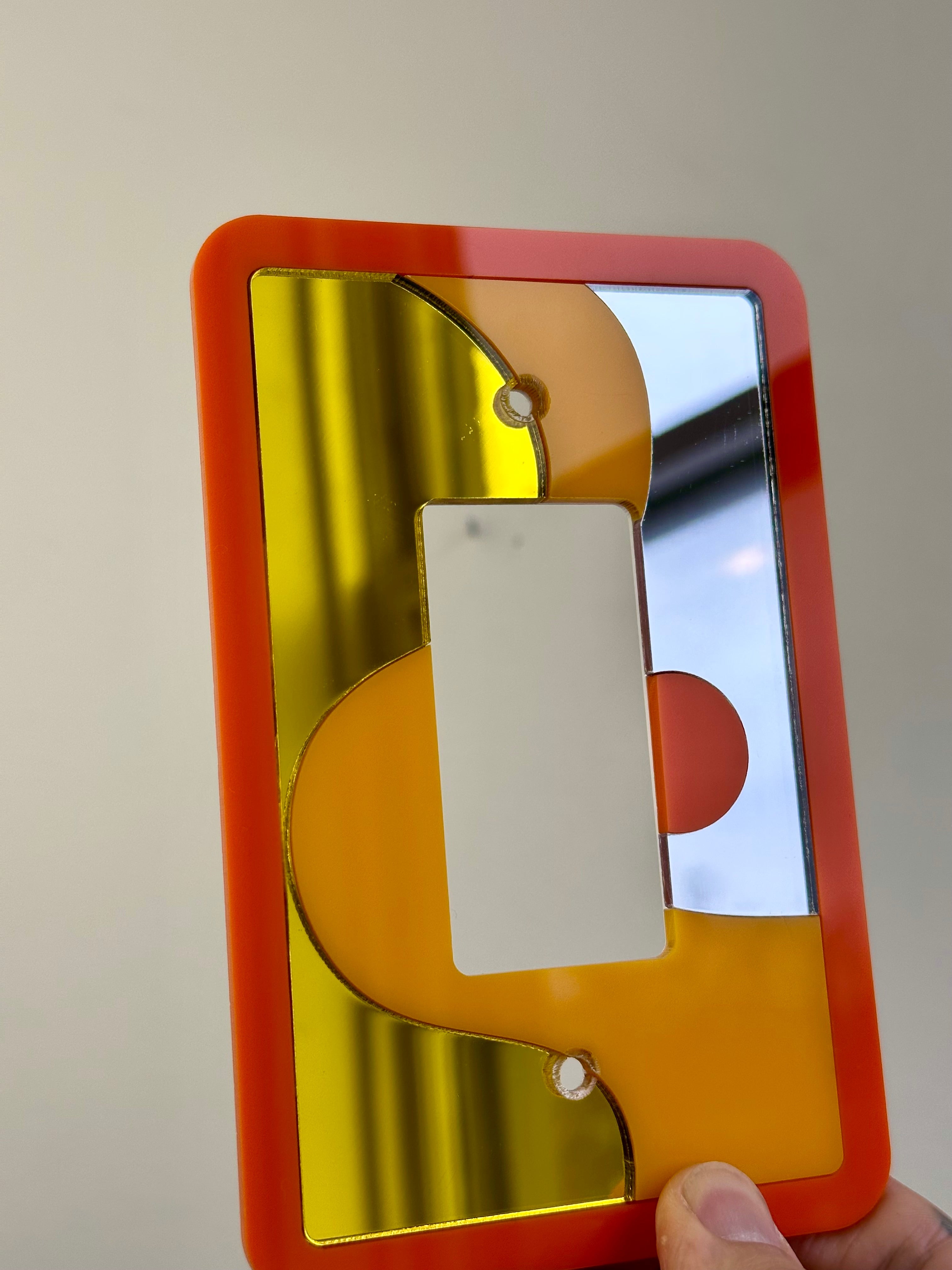 Orange & Yellow Wave Light Switch Cover Sample