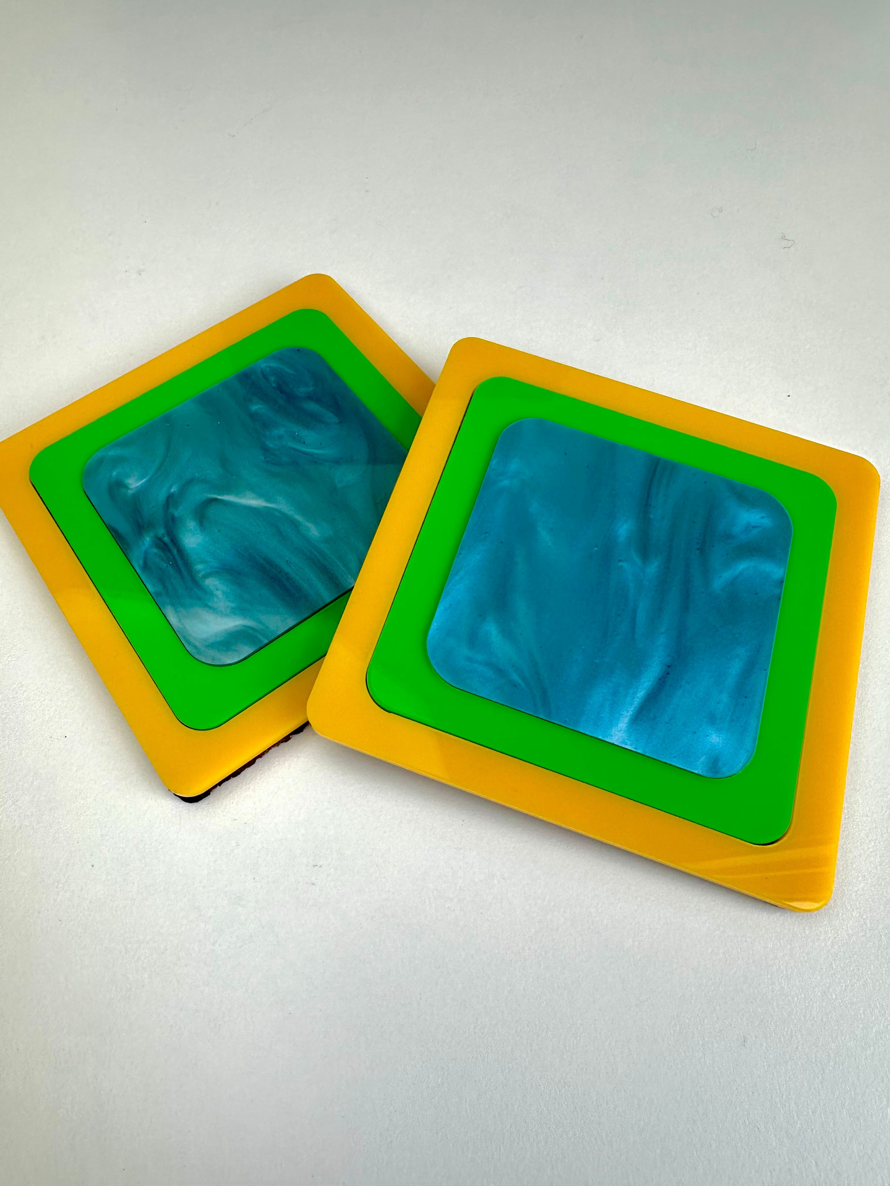 Radiating Square Coaster 2 Pack Sample