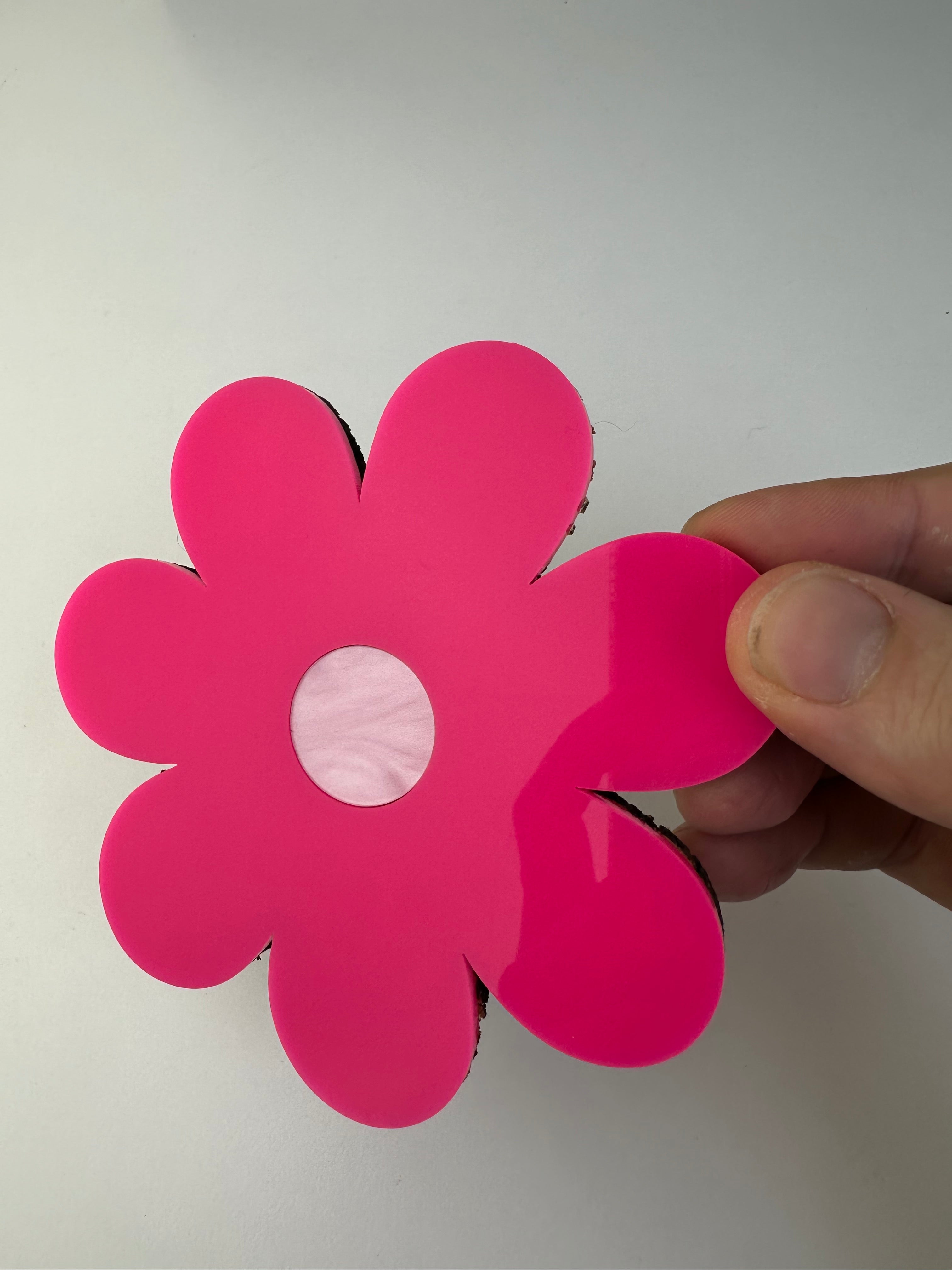 Hot Pink Single Daisy Coaster Sample