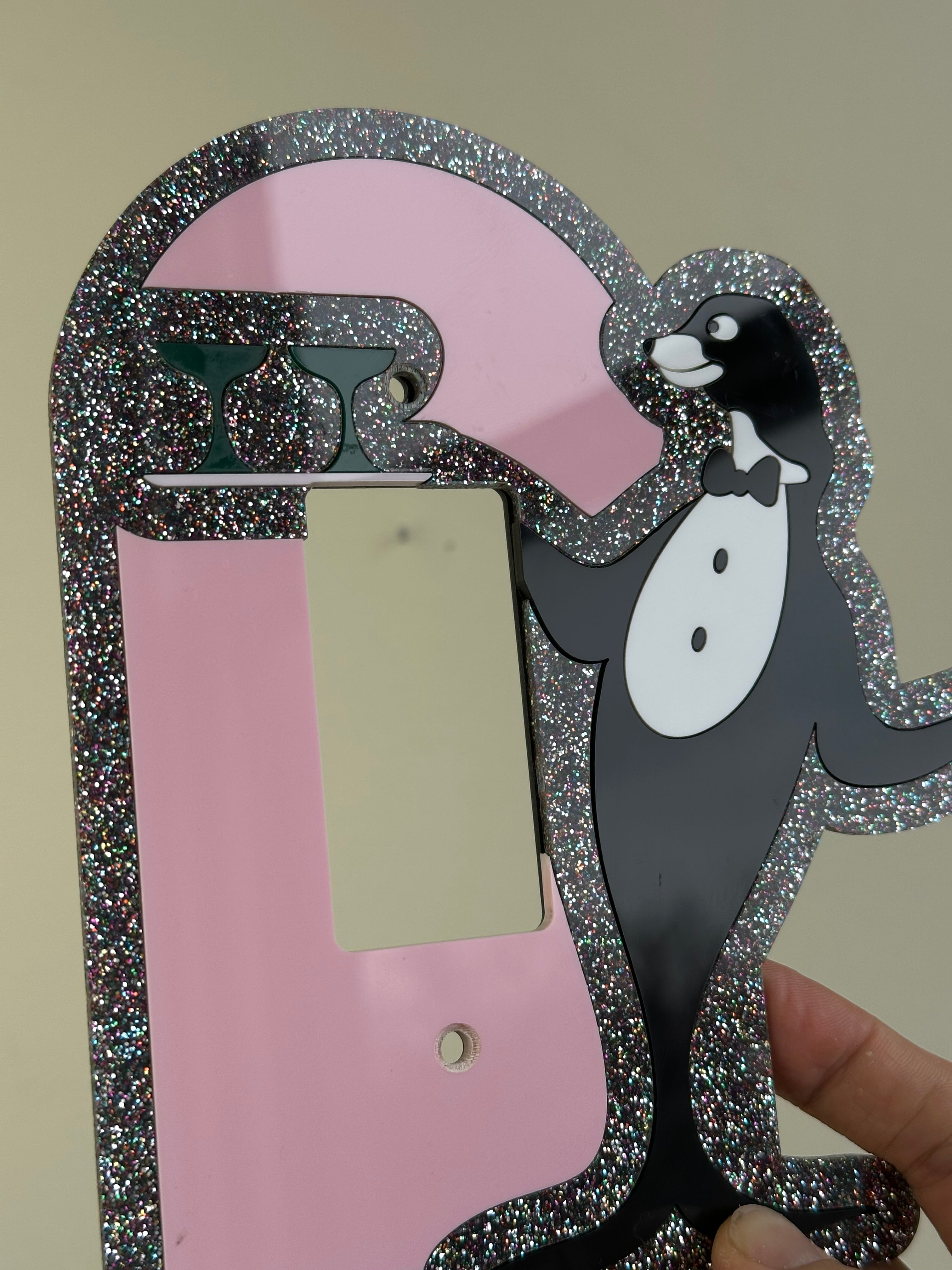 Rainbow Glitter Garcon Light Switch Sample