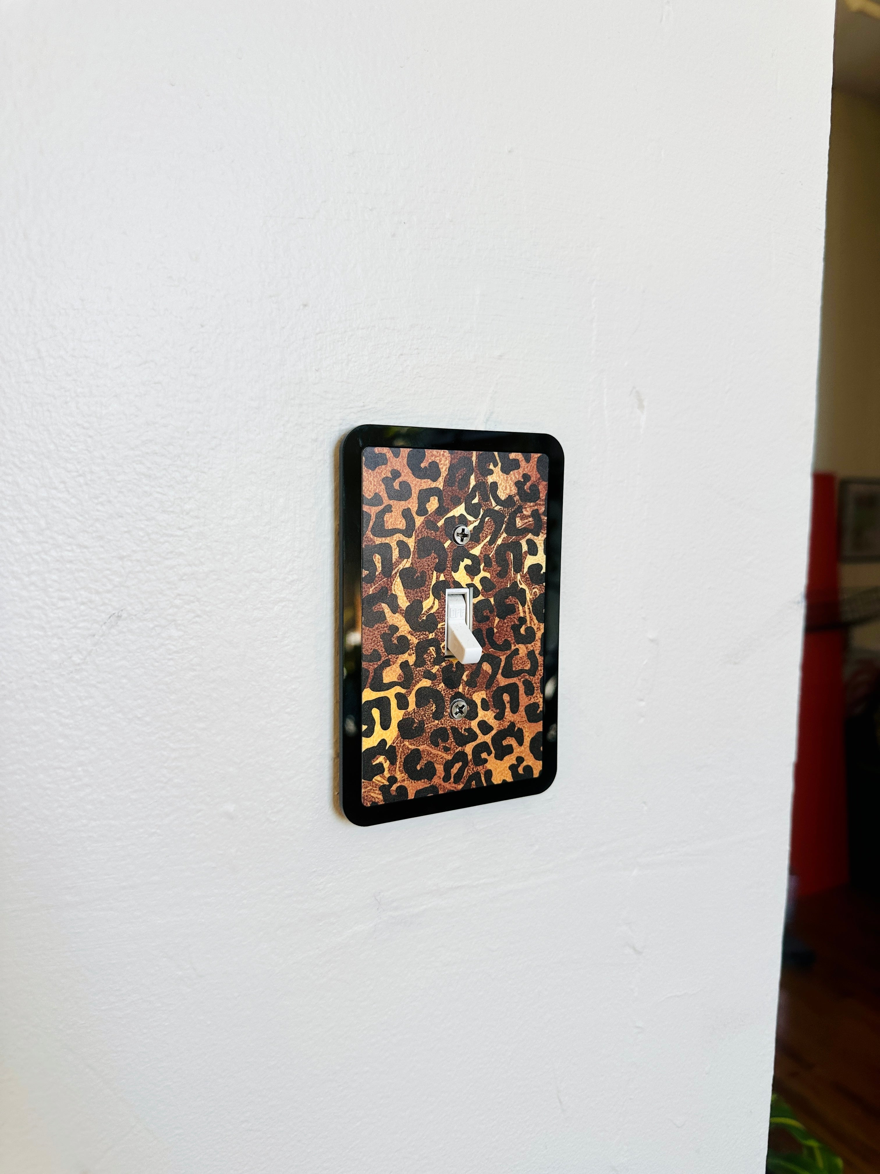 Golden Leopard Print Light Switch Cover