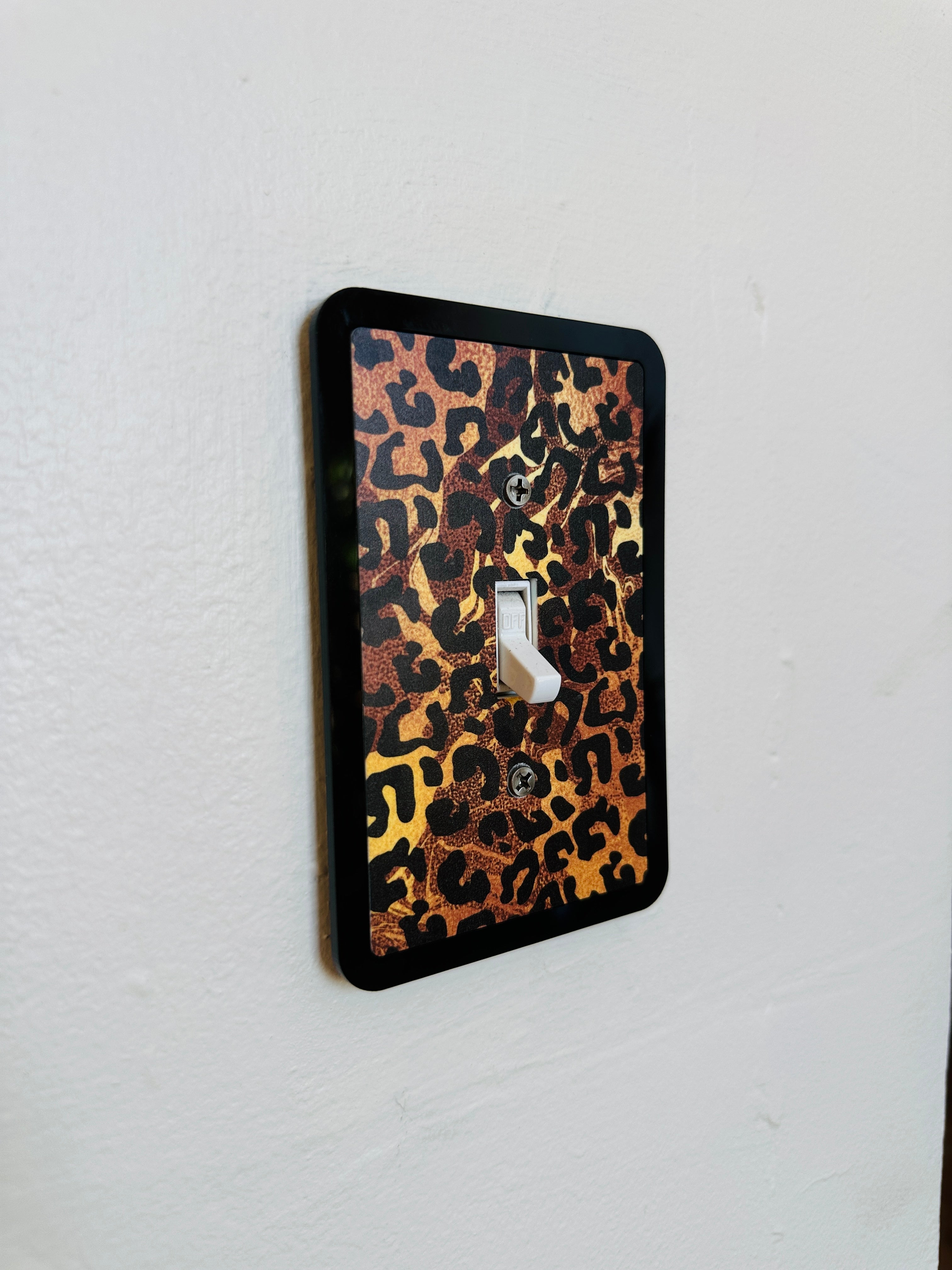 Golden Leopard Print Light Switch Cover