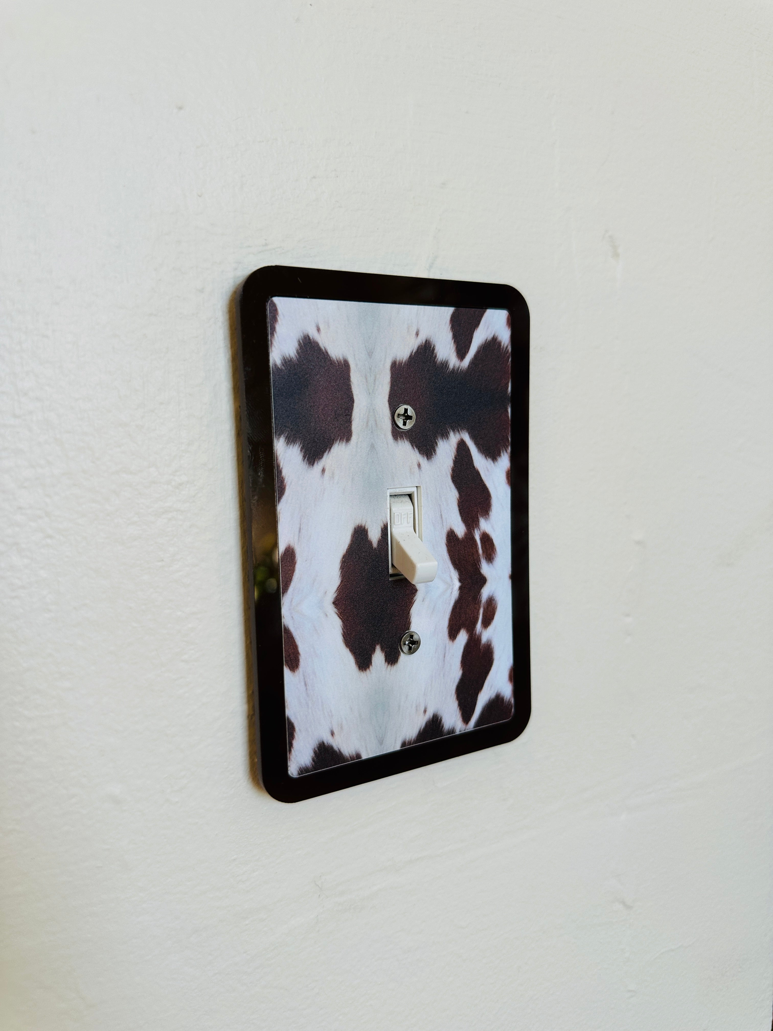 Brown Cowhide Print Light Switch Cover