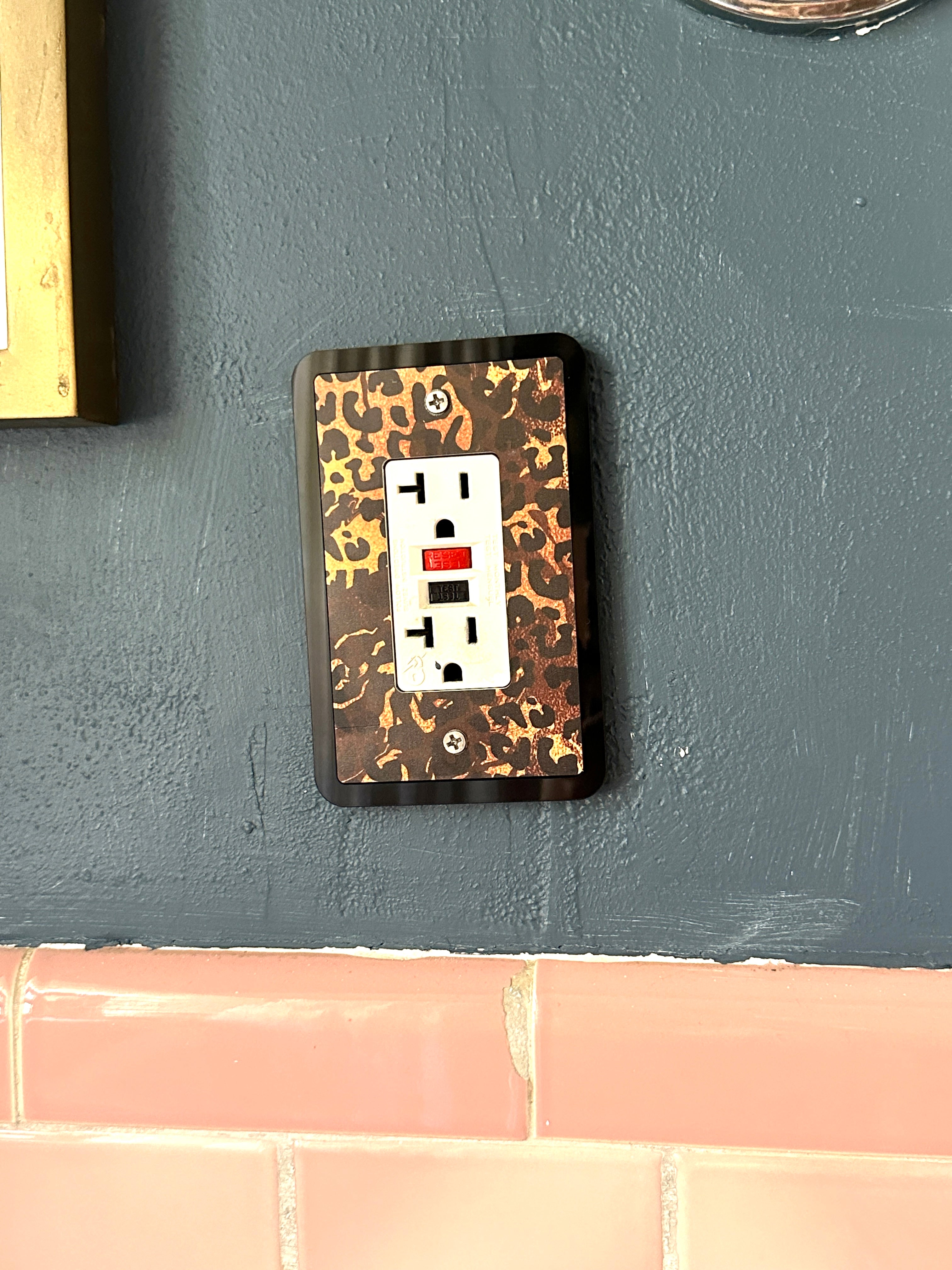 Golden Leopard Print Light Switch Cover