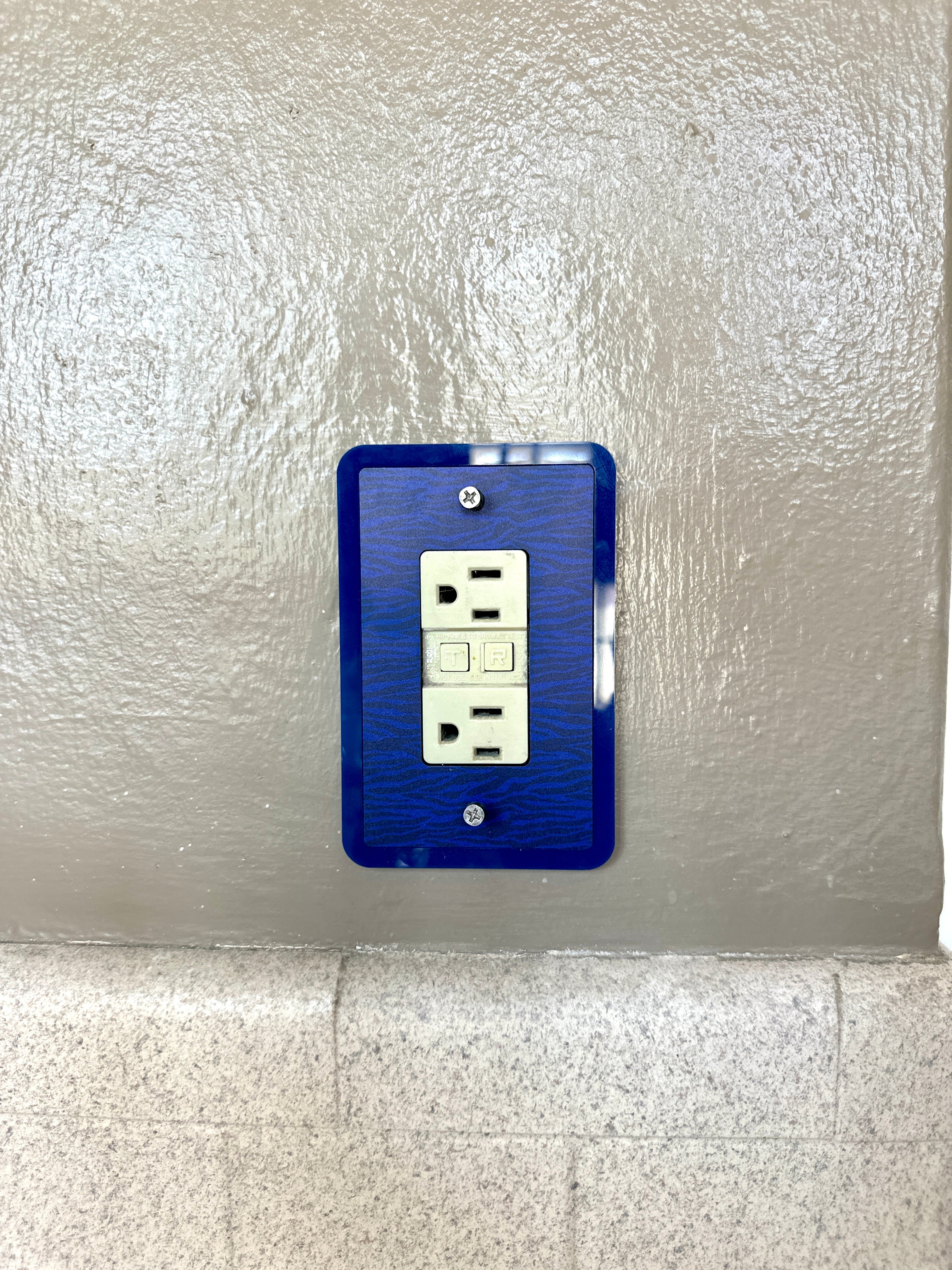 2 Blue Zebra Print Light Switch Cover