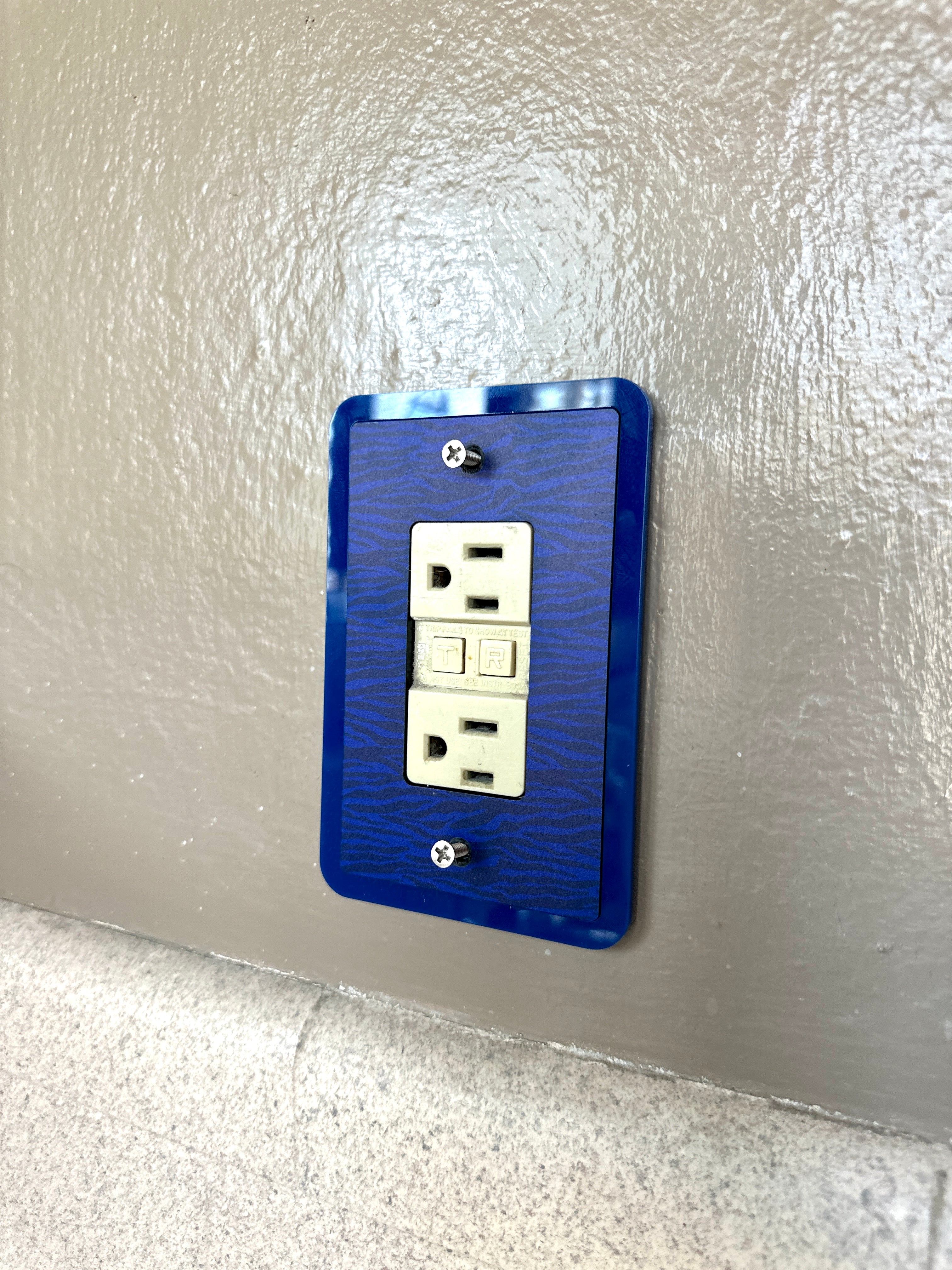 2 Blue Zebra Print Light Switch Cover