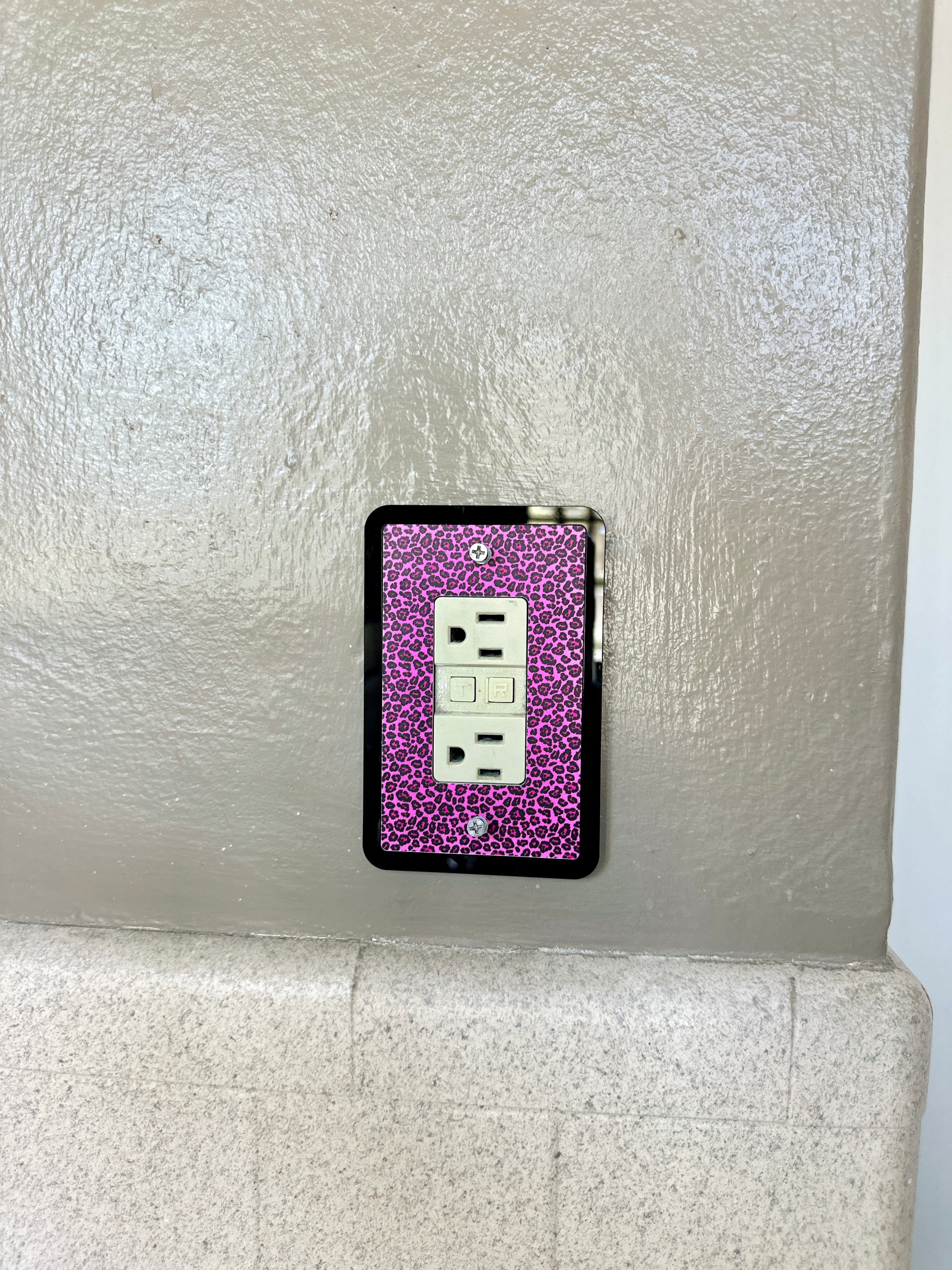 Pink Leopard Print Light Switch Cover